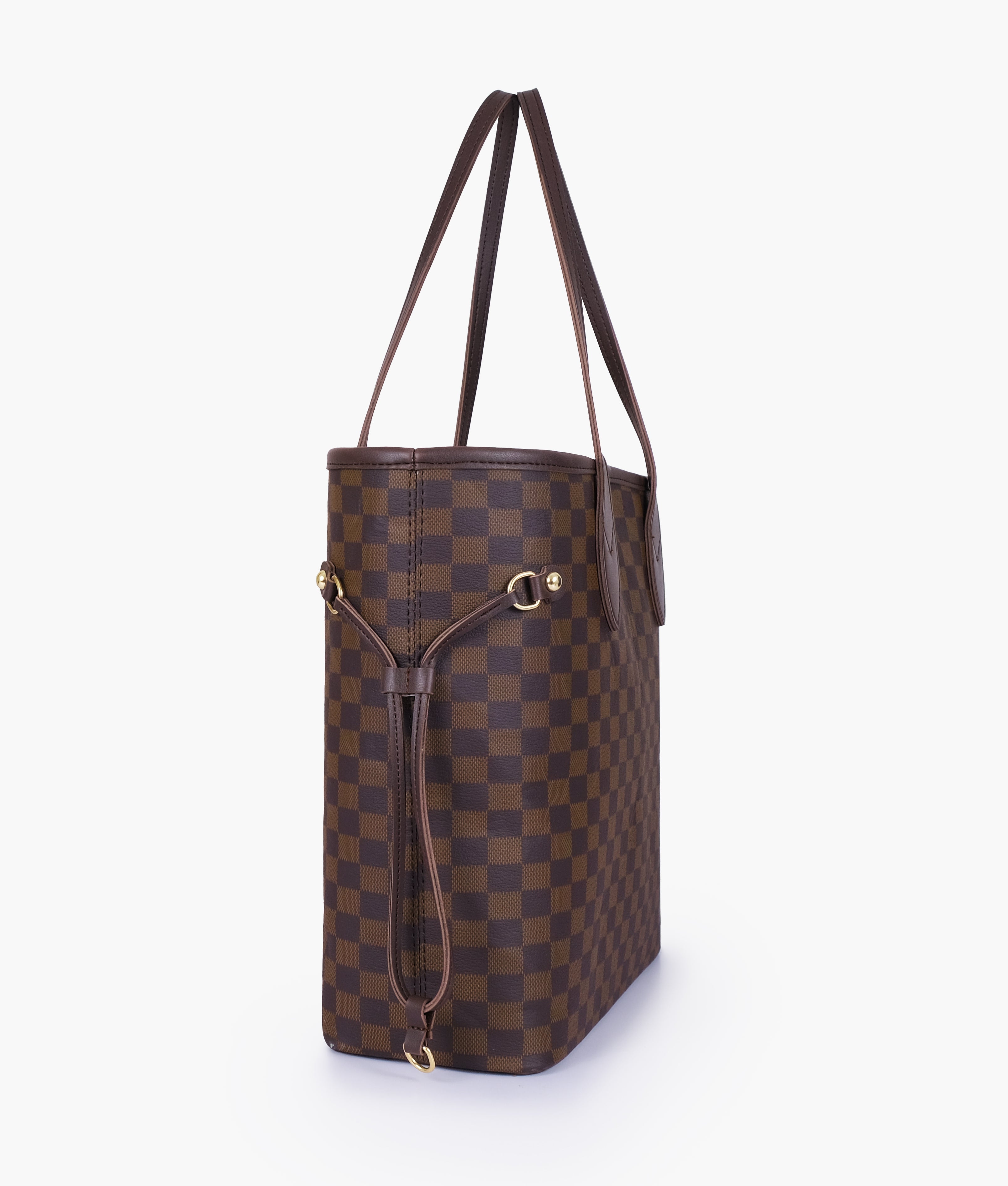 RTW Creation - Dark brown checkered neverfull tote bag