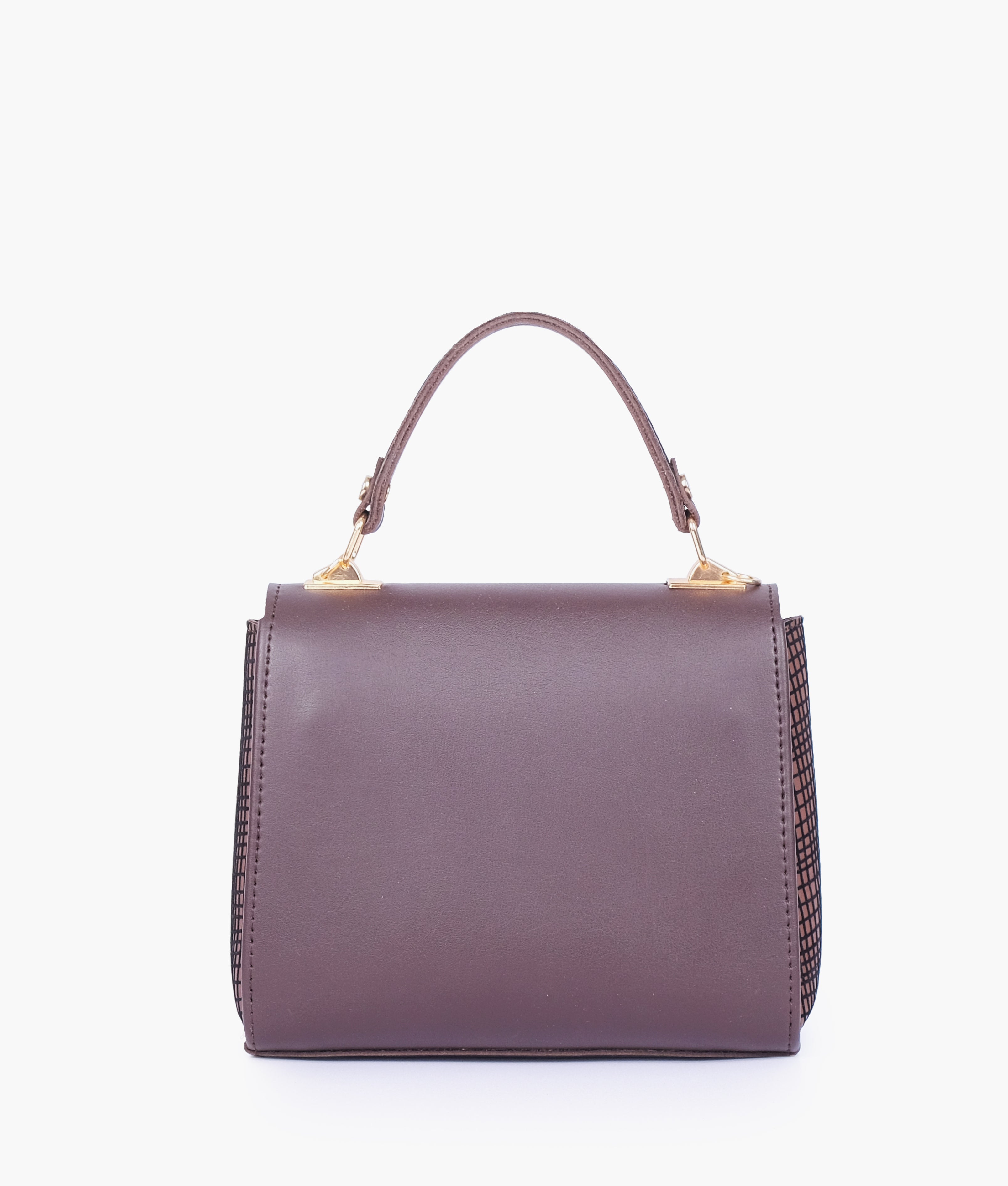 RTW Creation - Dark brown criss-cross top-handle bag