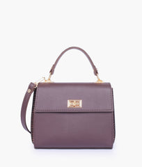 RTW Creation - Dark brown criss-cross top-handle bag
