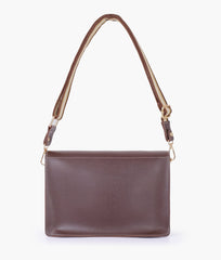 RTW Creation - Dark brown half flap cross-body bag