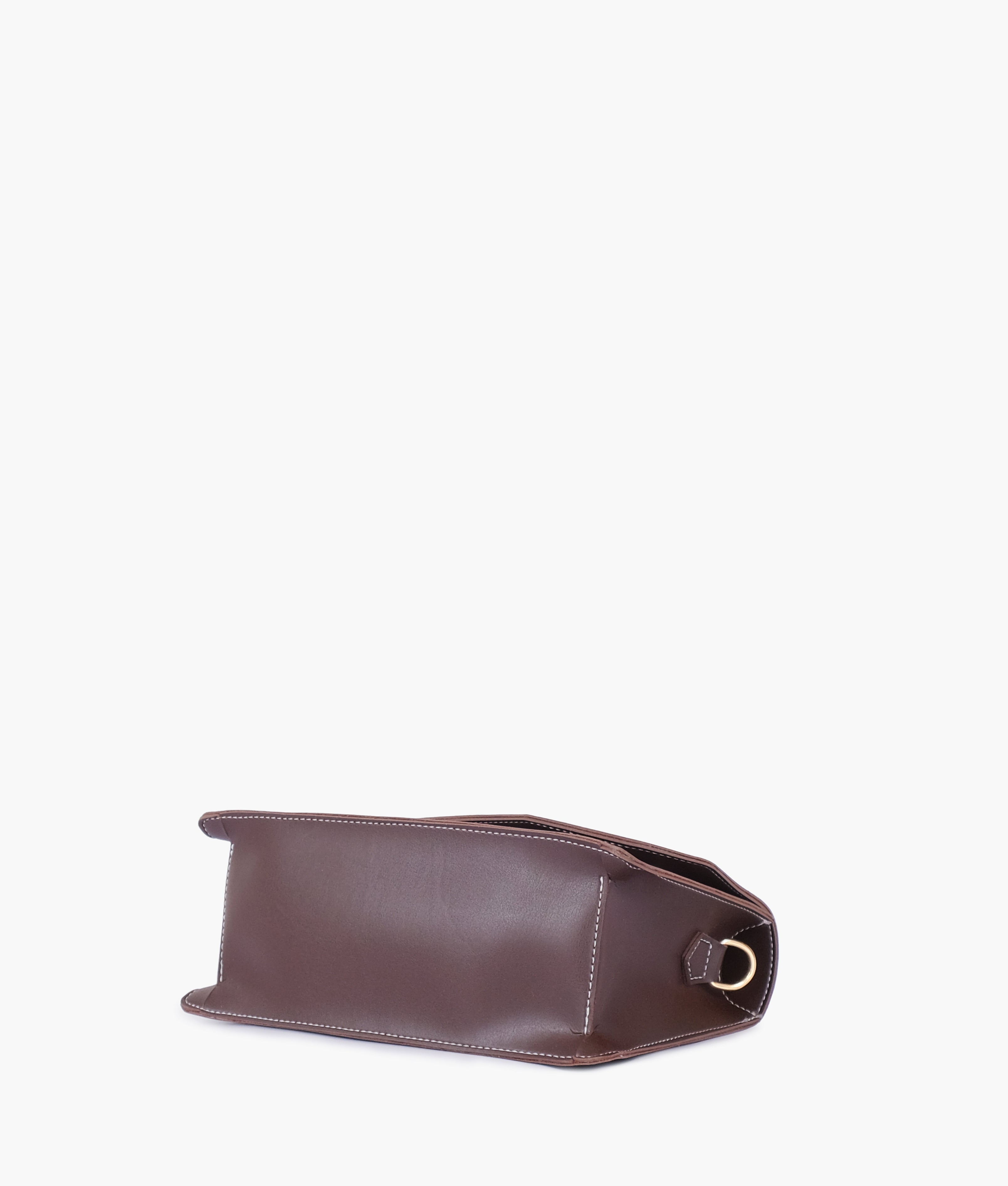 RTW Creation - Dark brown half flap cross-body bag