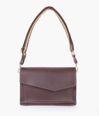 RTW Creation - Dark brown half flap cross-body bag