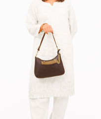RTW Creation - Dark brown hobo evening bag