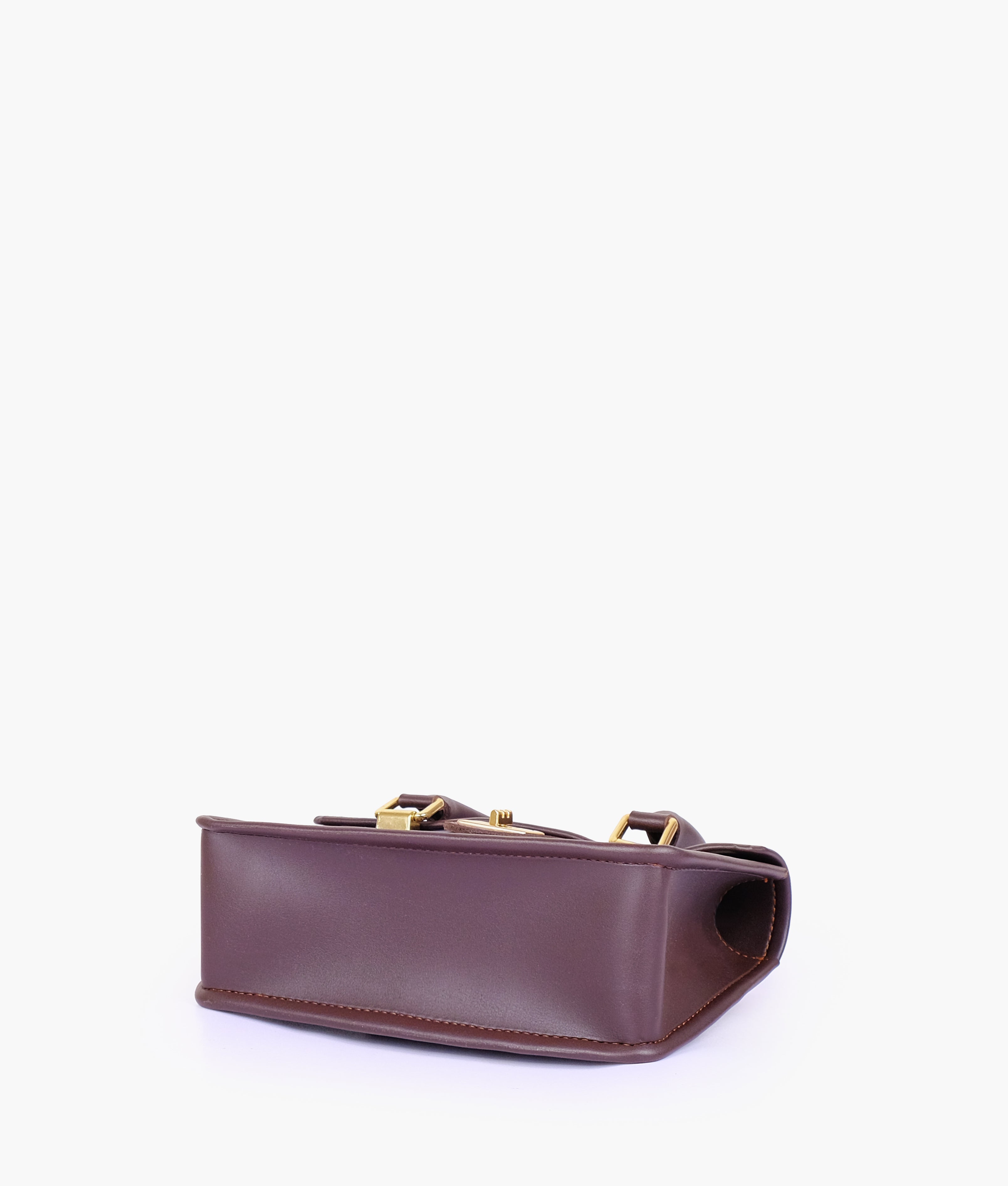 RTW Creation - Dark brown patterned cross-body with flap