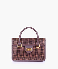 RTW Creation - Dark brown patterned cross-body with flap
