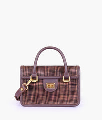 RTW Creation - Dark brown patterned cross-body with flap
