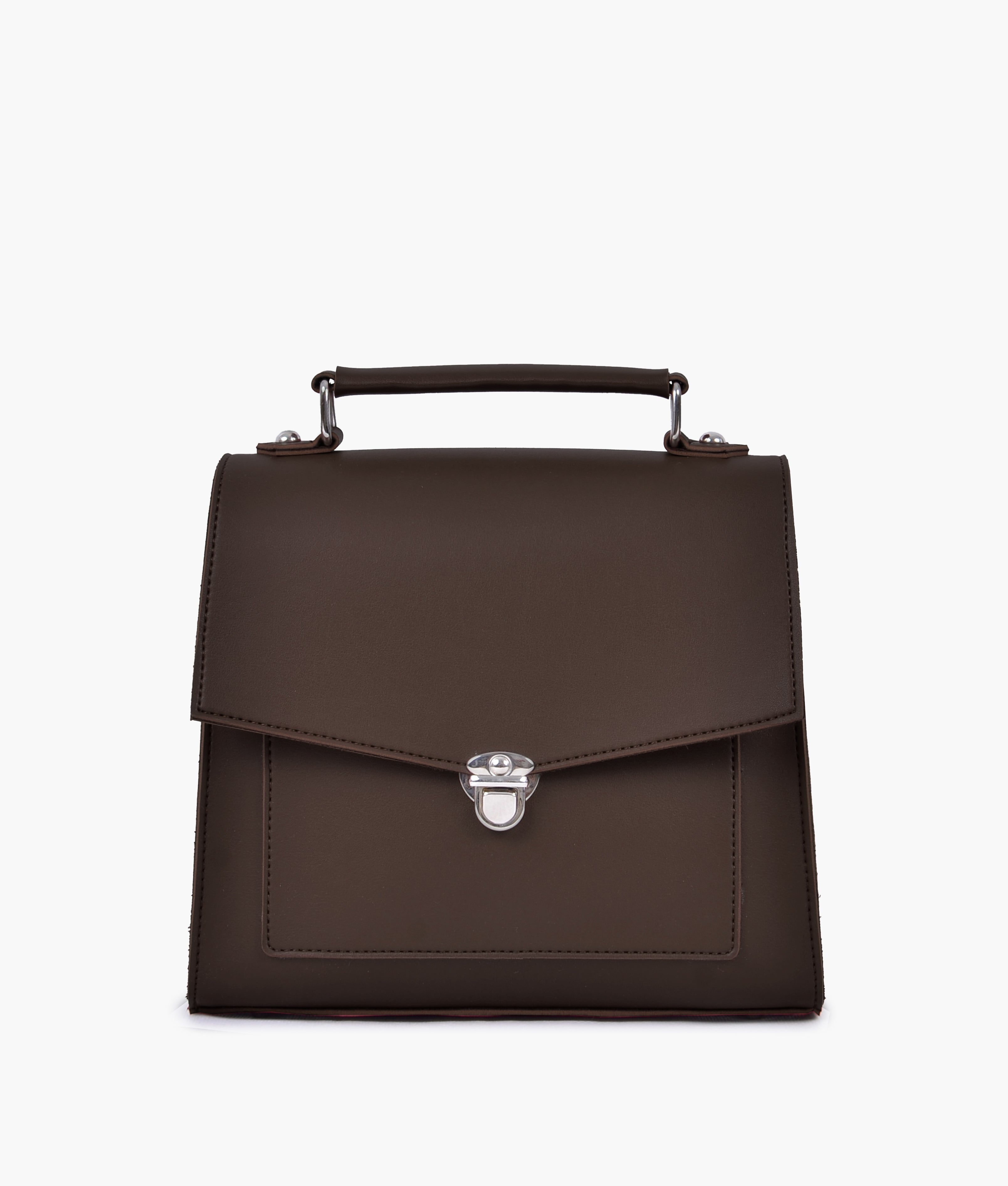 RTW Creation - Dark brown push-lock messenger bag