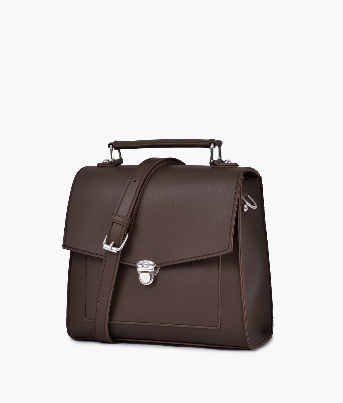 RTW Creation - Dark brown push-lock messenger bag