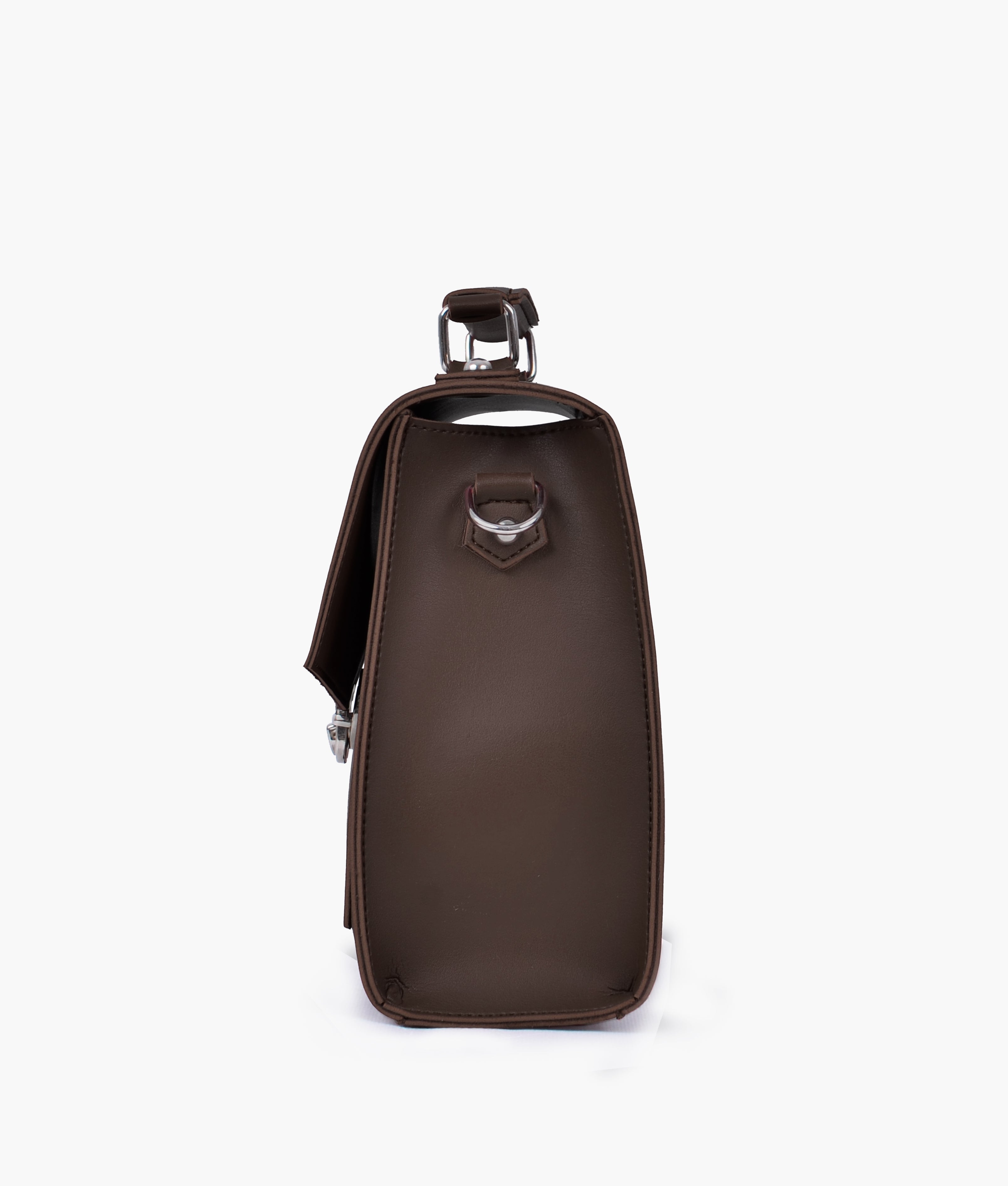 RTW Creation - Dark brown push-lock messenger bag