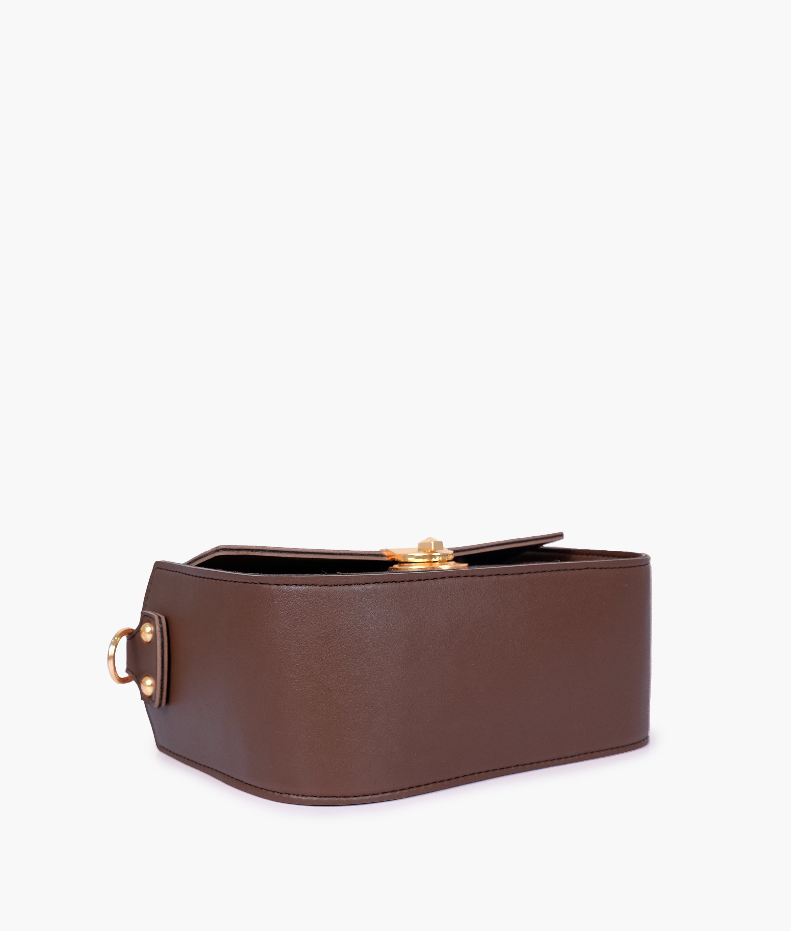 RTW Creation - Dark brown saddle bag with twist lock
