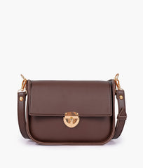 RTW Creation - Dark brown saddle bag with twist lock