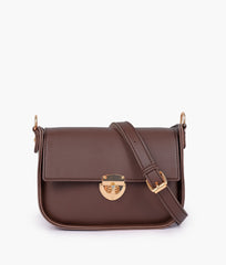 RTW Creation - Dark brown saddle bag with twist lock