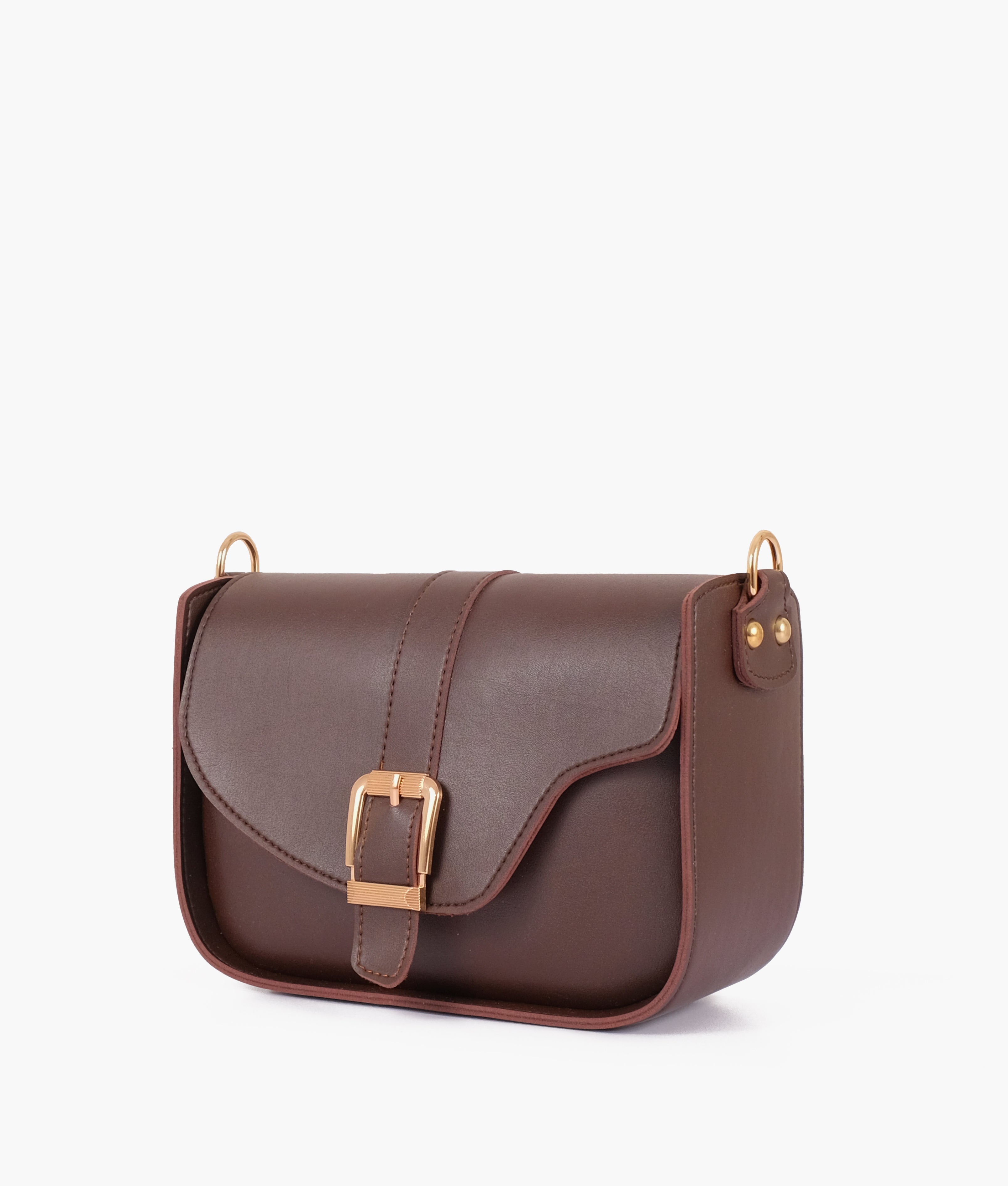 RTW Creation - Dark brown saddle buckle bag