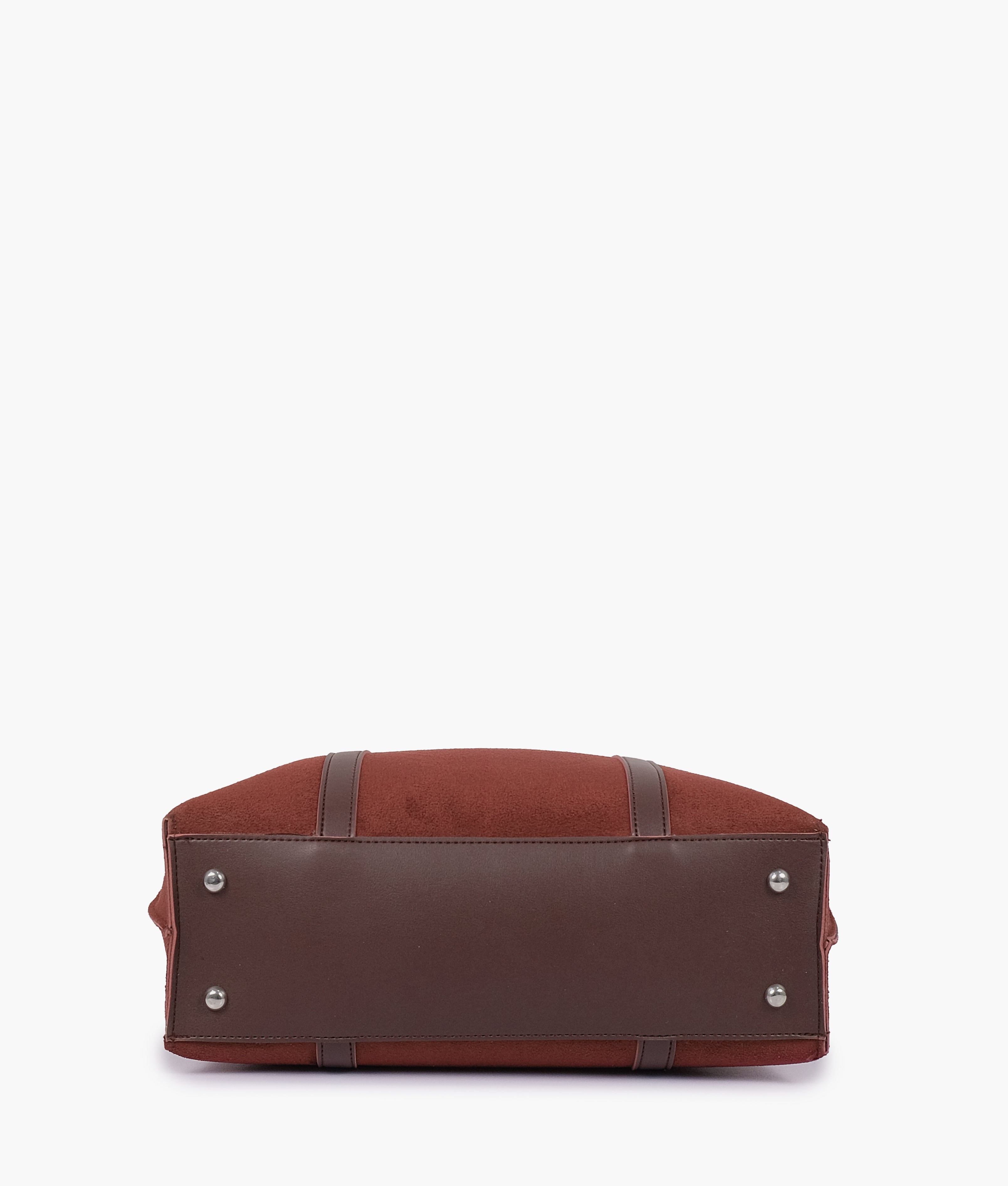 RTW Creation - Dark brown suede double-handle tote bag