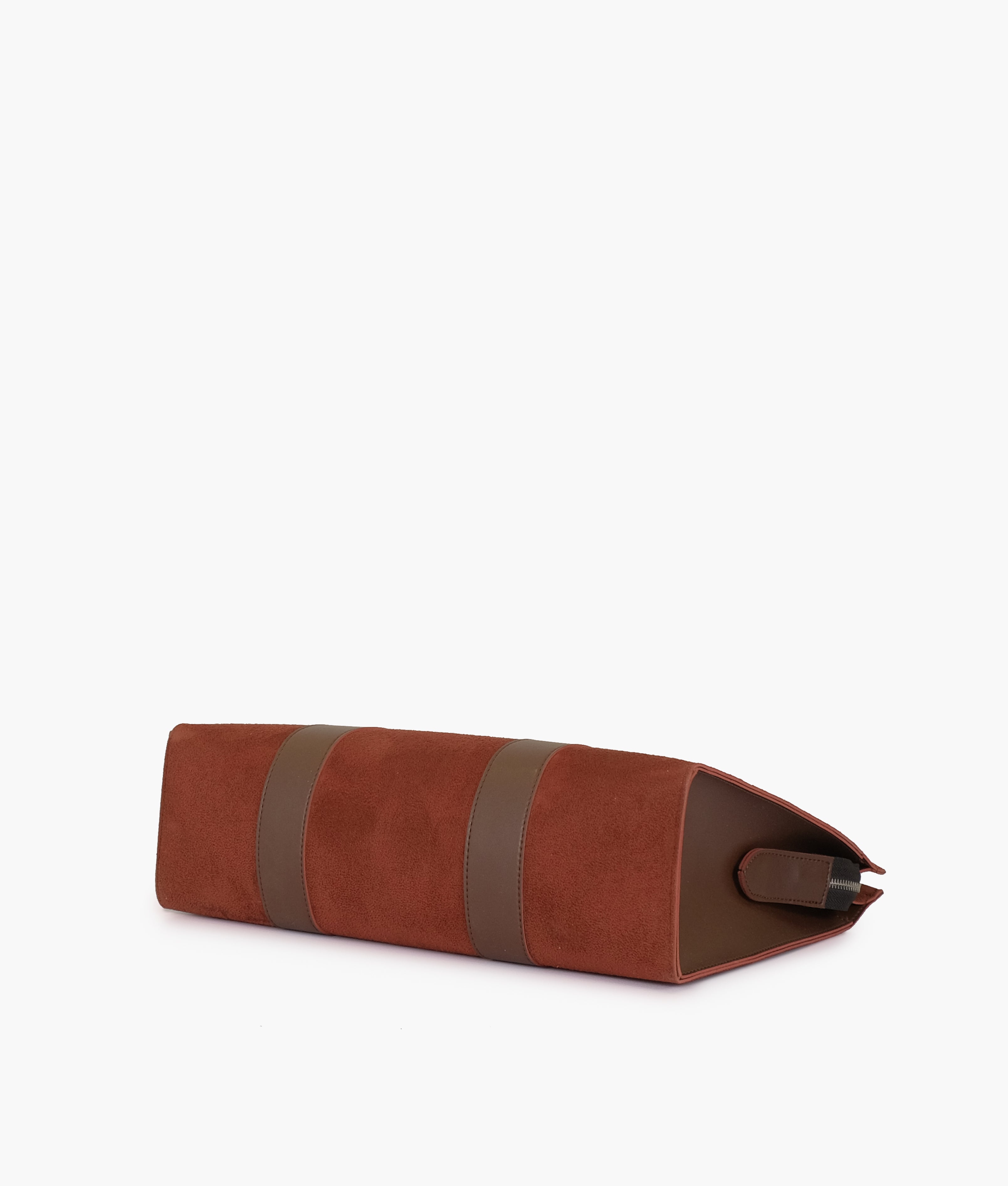 RTW Creation - Dark brown suede laptop bag with sleeve