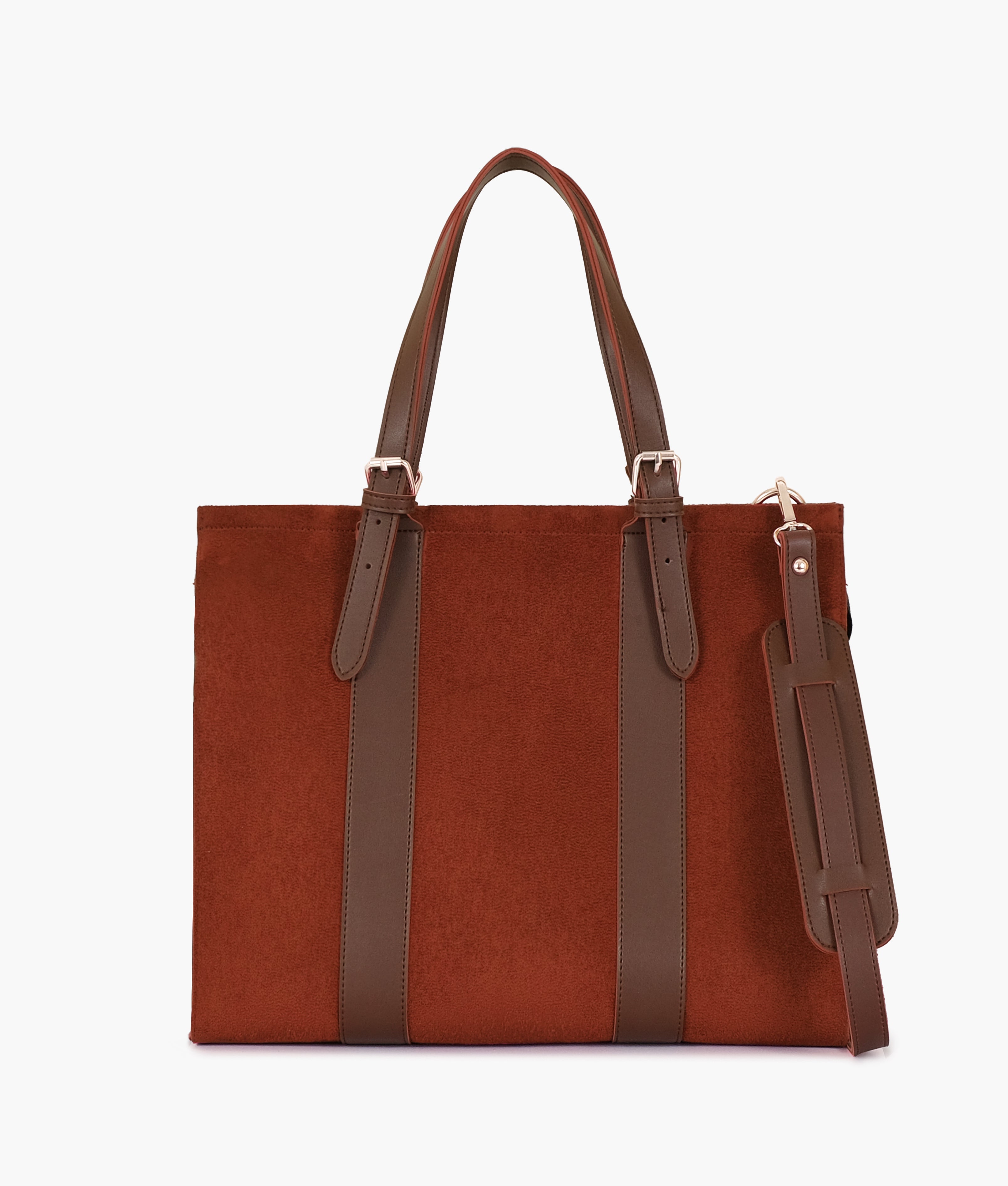 RTW Creation - Dark brown suede laptop bag with sleeve