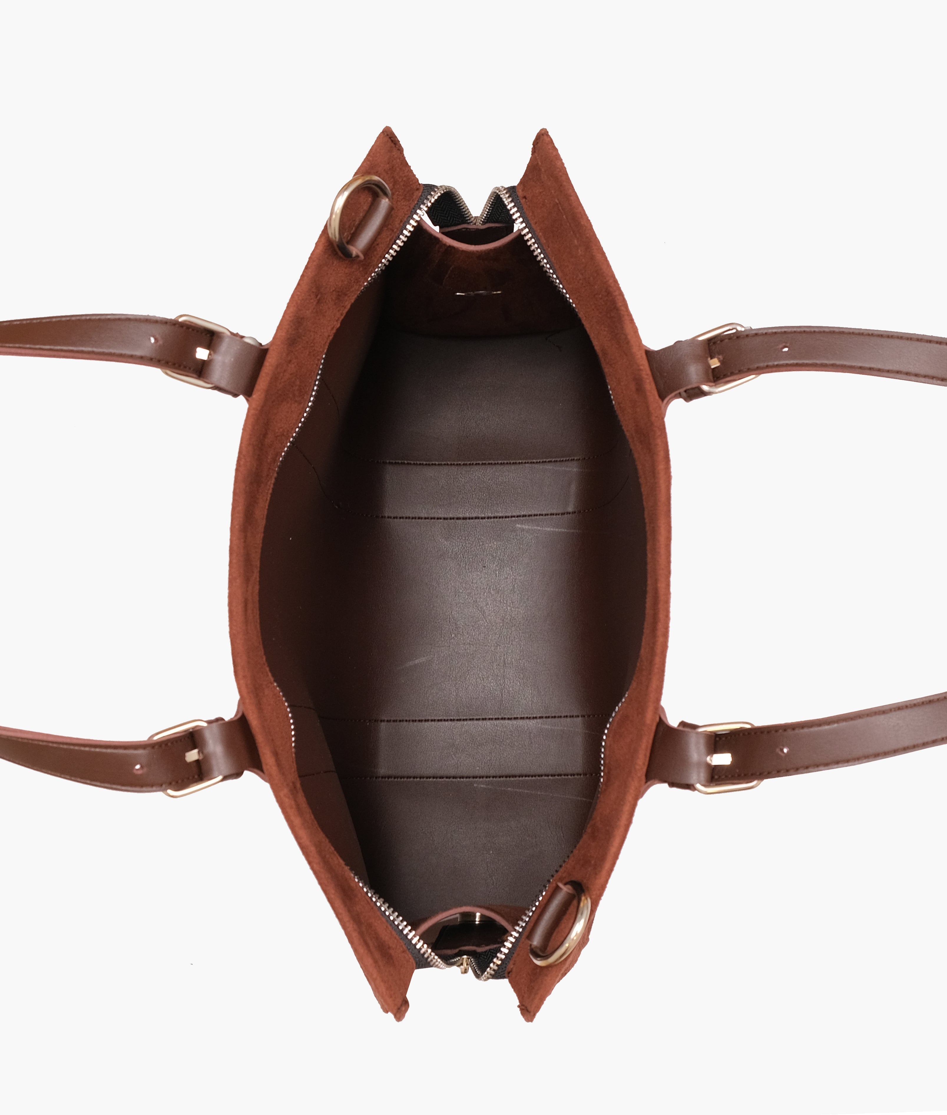 RTW Creation - Dark brown suede laptop bag with sleeve