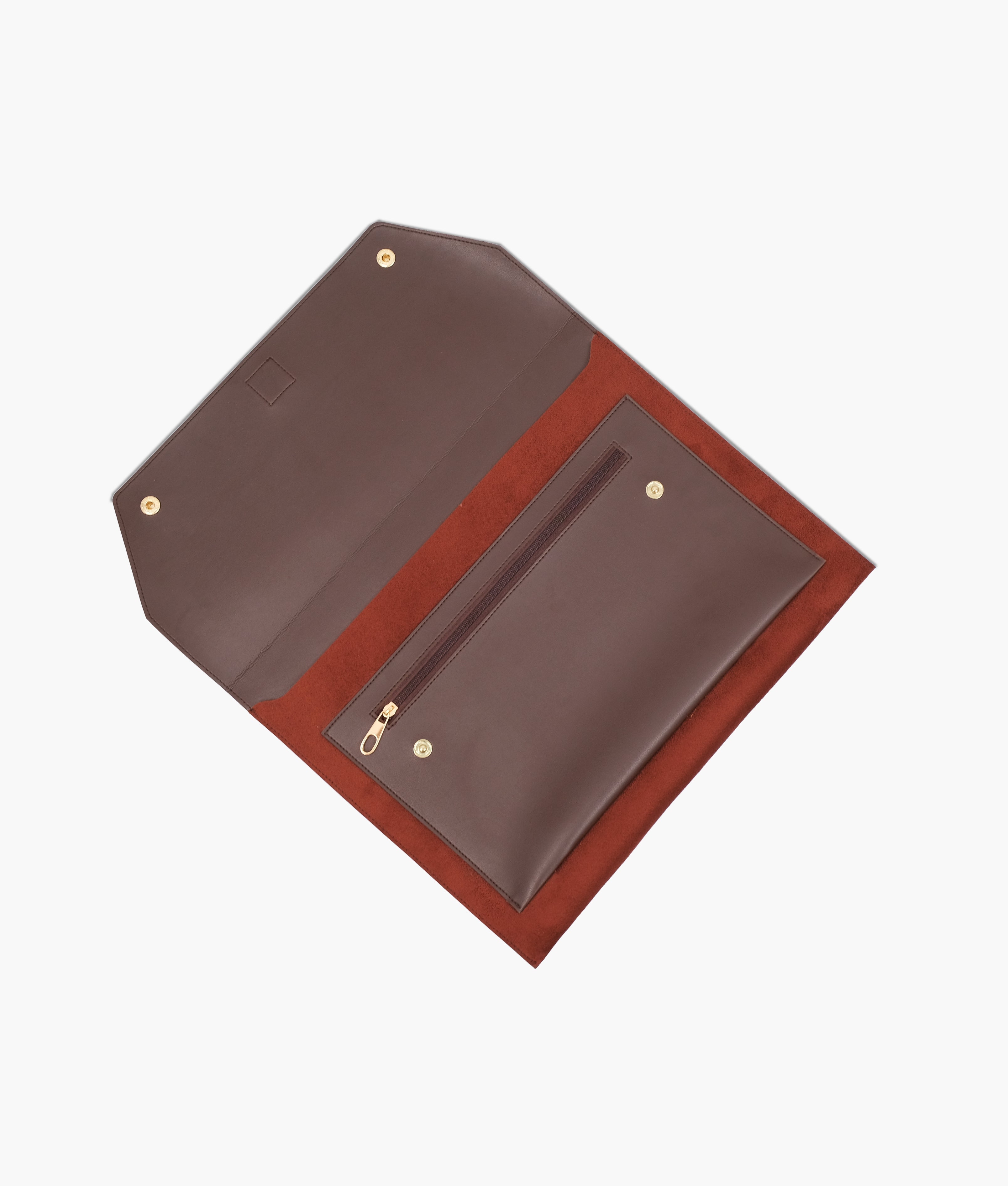 RTW Creation - Dark brown suede laptop sleeve 17
