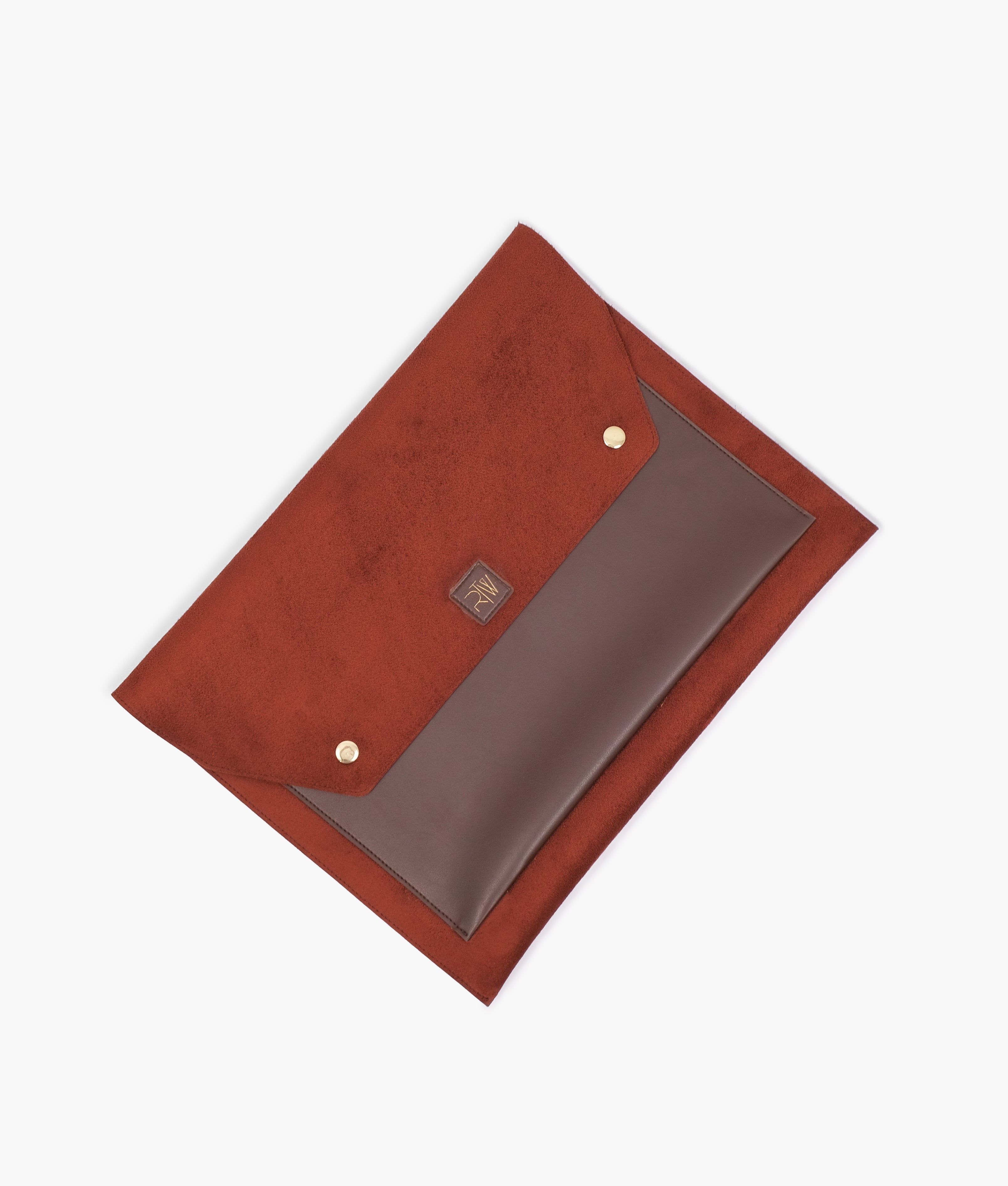RTW Creation - Dark brown suede laptop sleeve 17