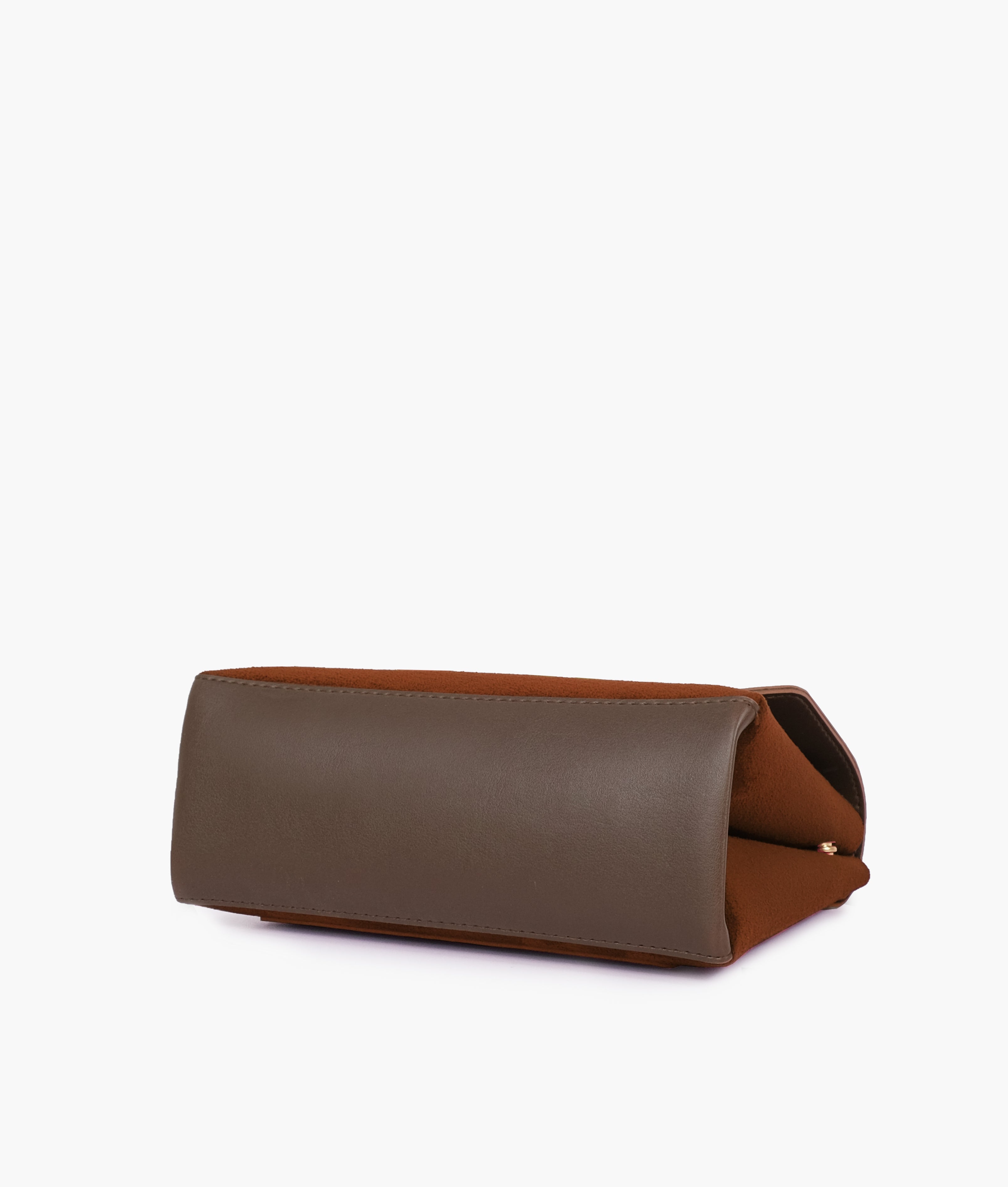 RTW Creation - Dark brown suede mini top-handle bag