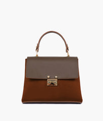 RTW Creation - Dark brown suede mini top-handle bag