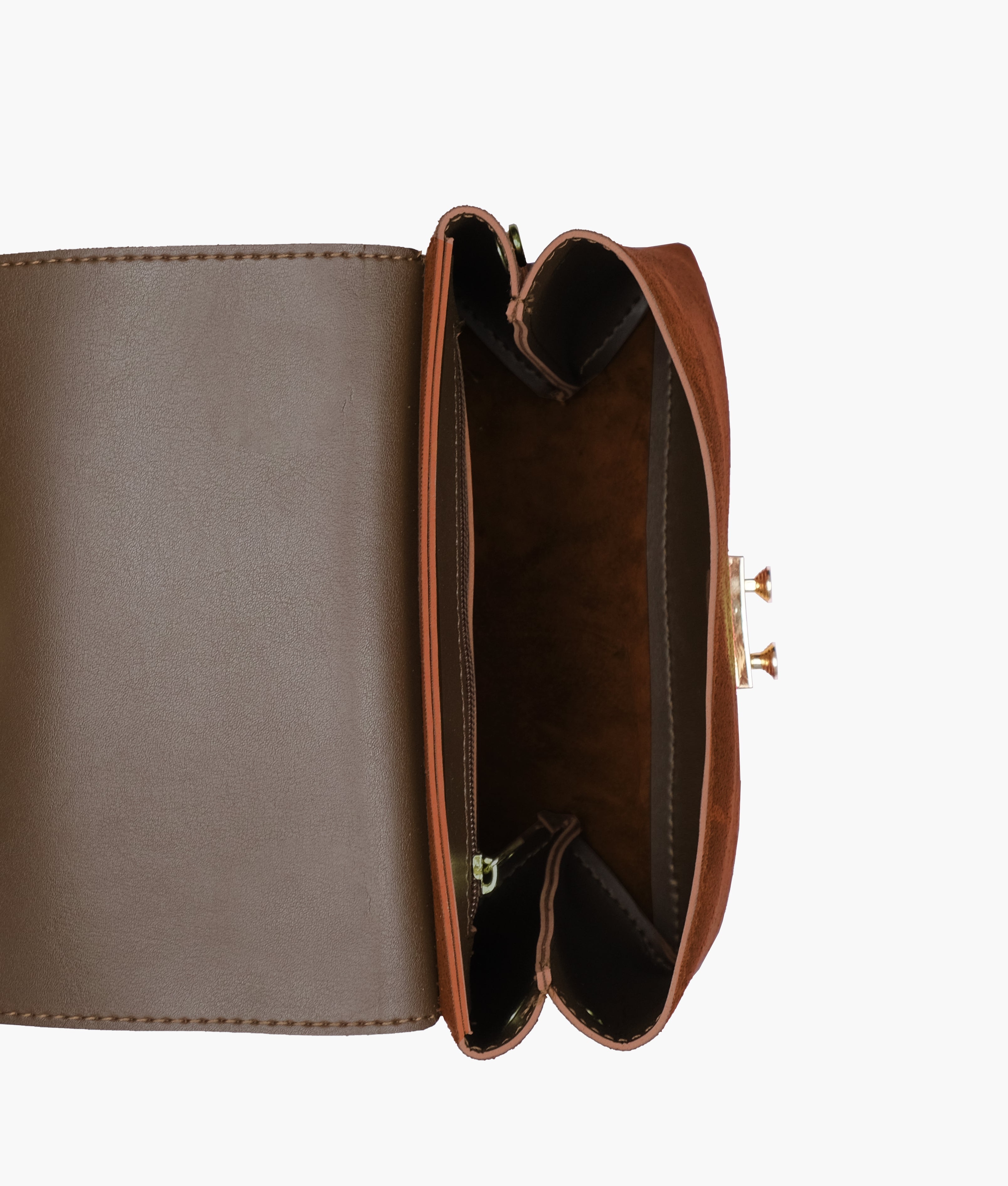RTW Creation - Dark brown suede mini top-handle bag