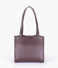RTW Creation - Dark brown suede mini tote bag