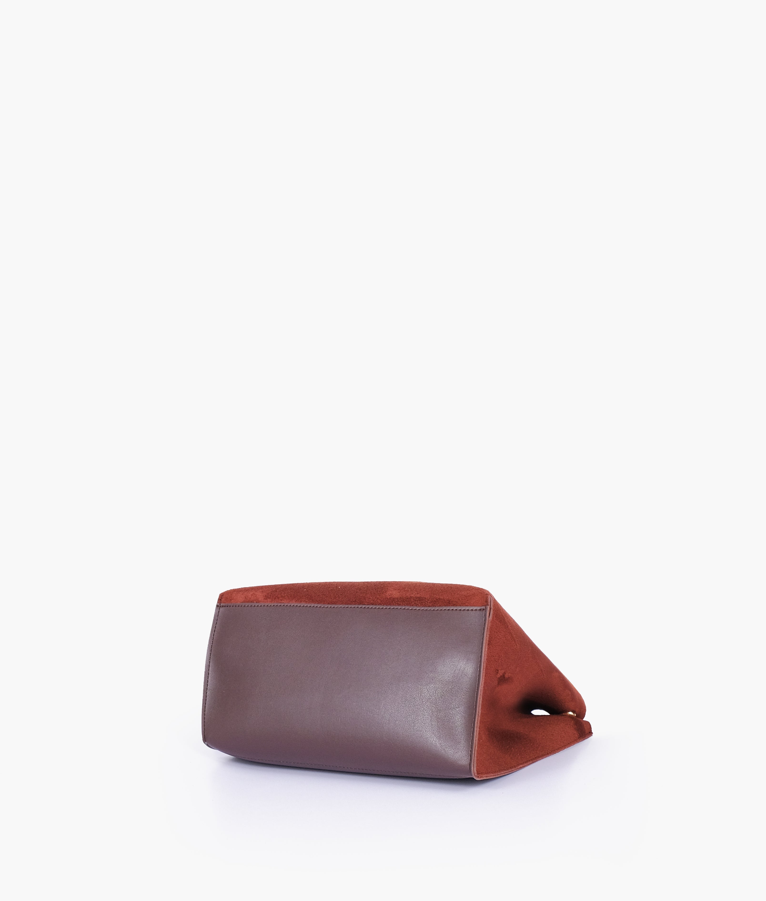 RTW Creation - Dark brown suede mini tote bag