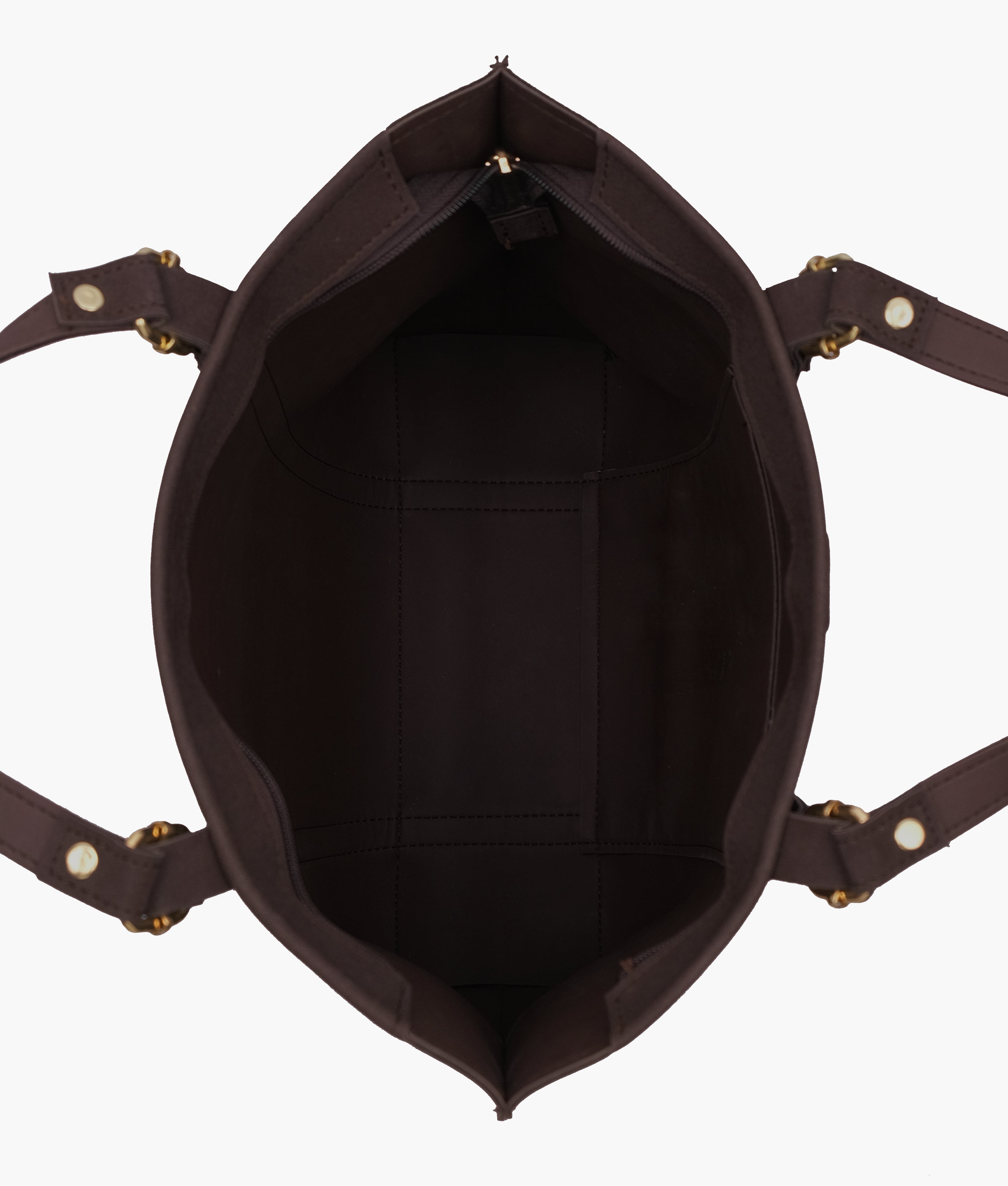 RTW Creation - Dark brown mocha suede double-handle tote