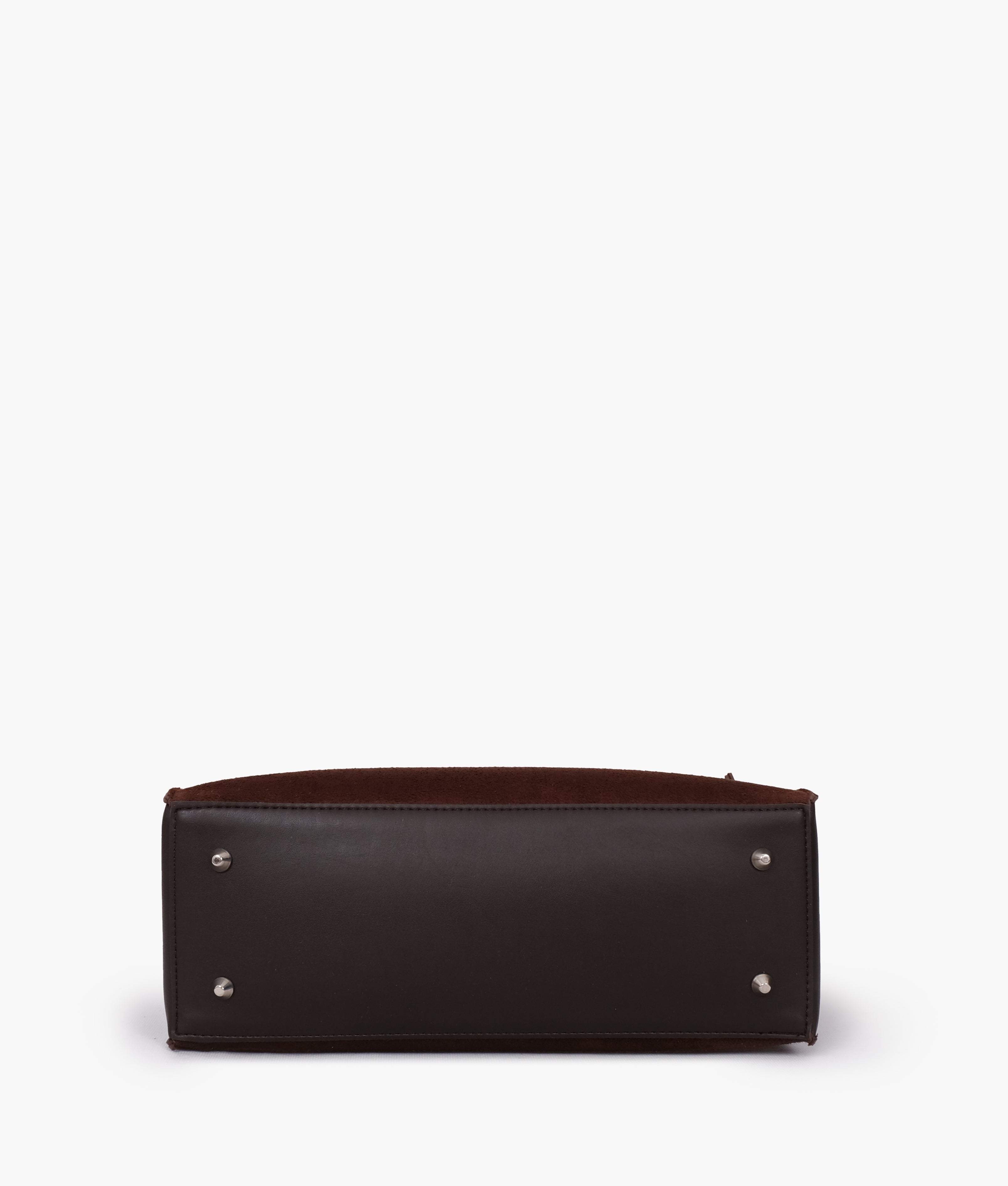 RTW Creation - Dark brown suede satchel tote bag