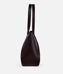 RTW Creation - Dark brown suede shopping tote bag