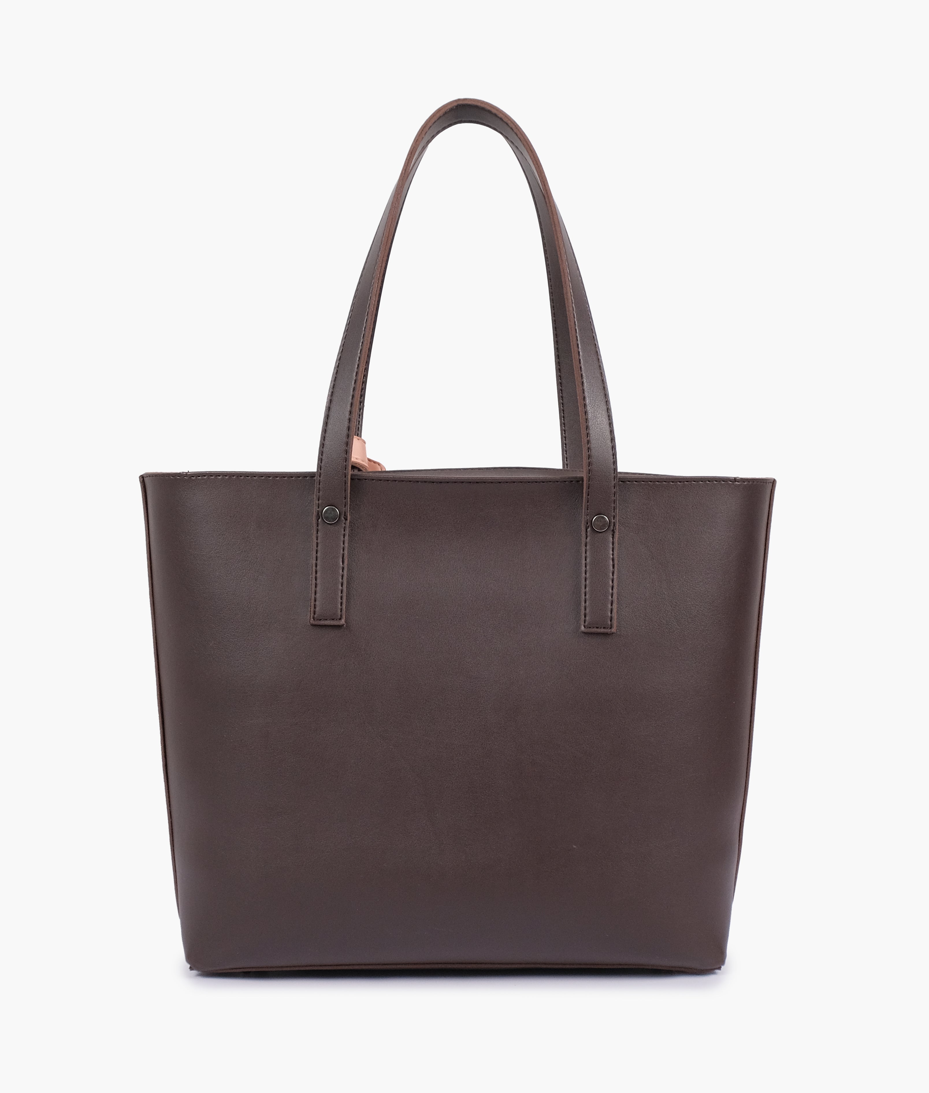 RTW Creation - Dark brown tote bag with detachable pouch