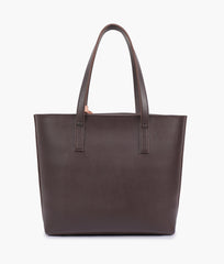 RTW Creation - Dark brown tote bag with detachable pouch