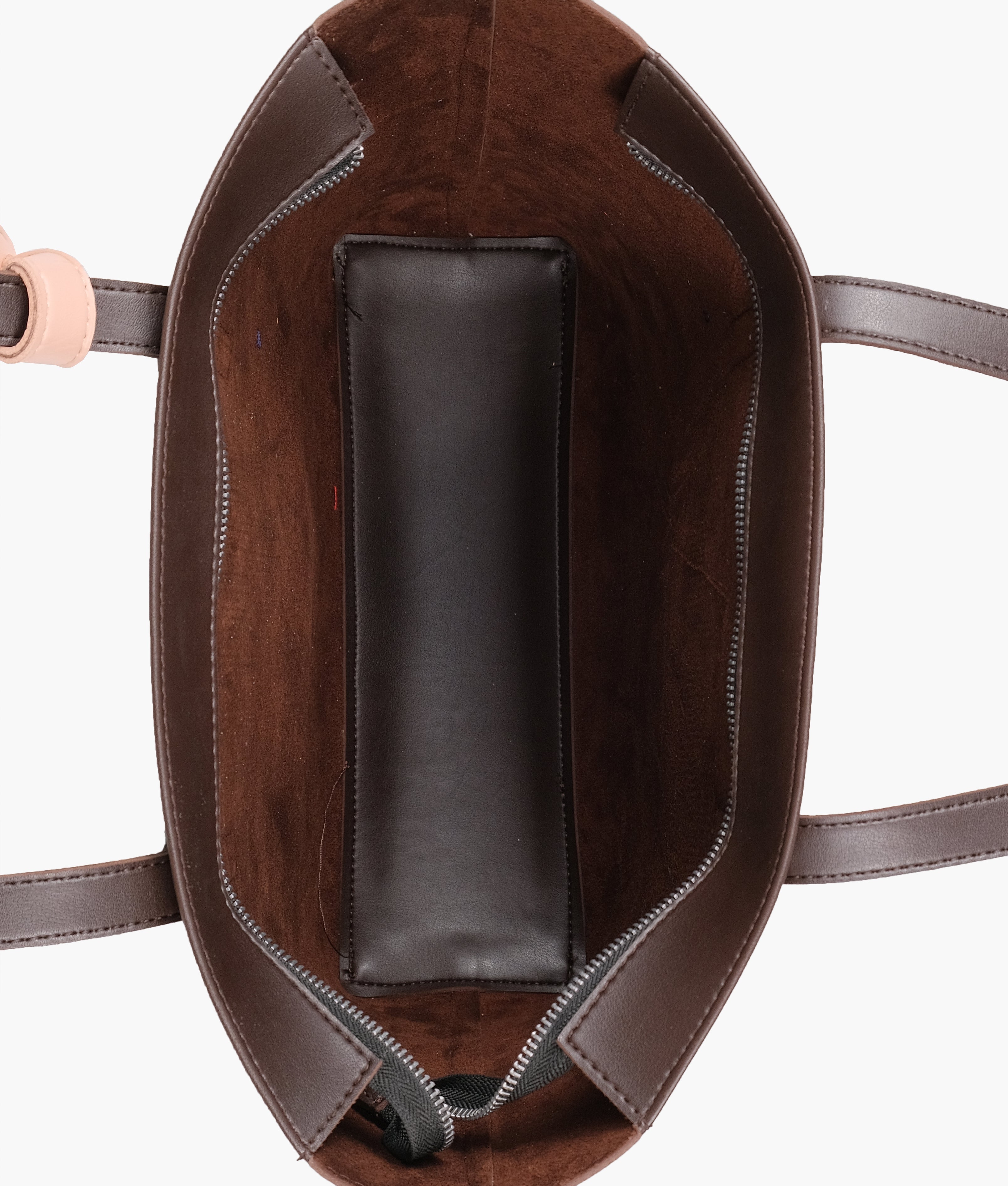 RTW Creation - Dark brown tote bag with detachable pouch