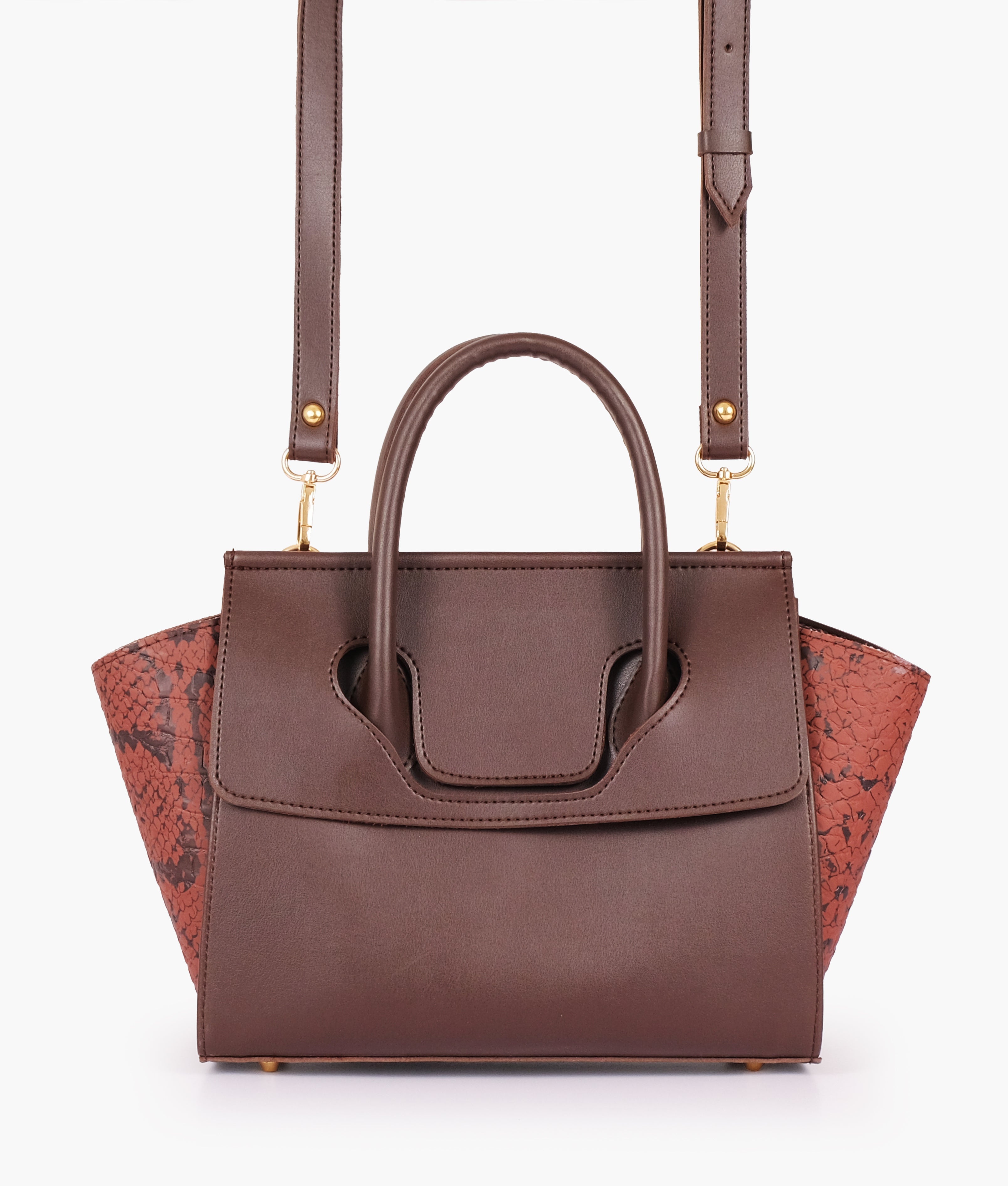 RTW Creation - Dark brown trapeze handbag