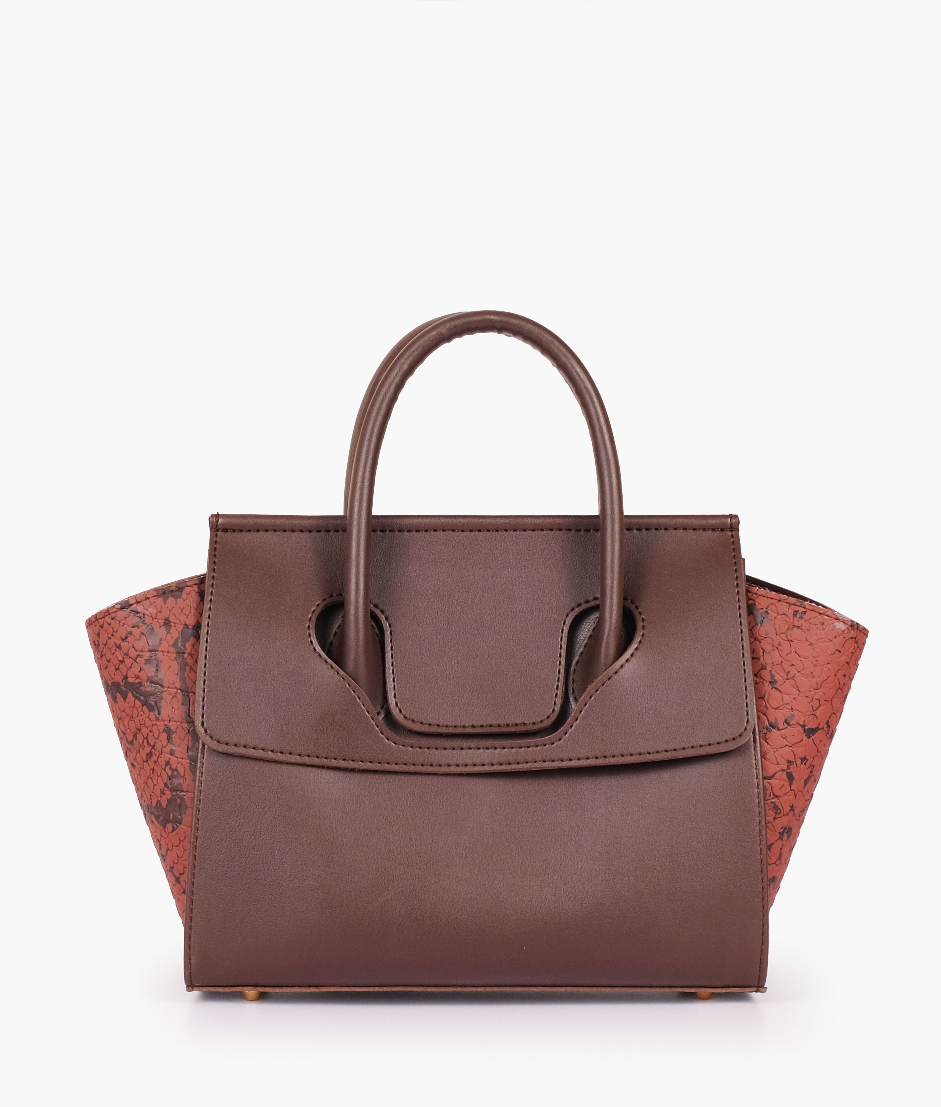RTW Creation - Dark brown trapeze handbag