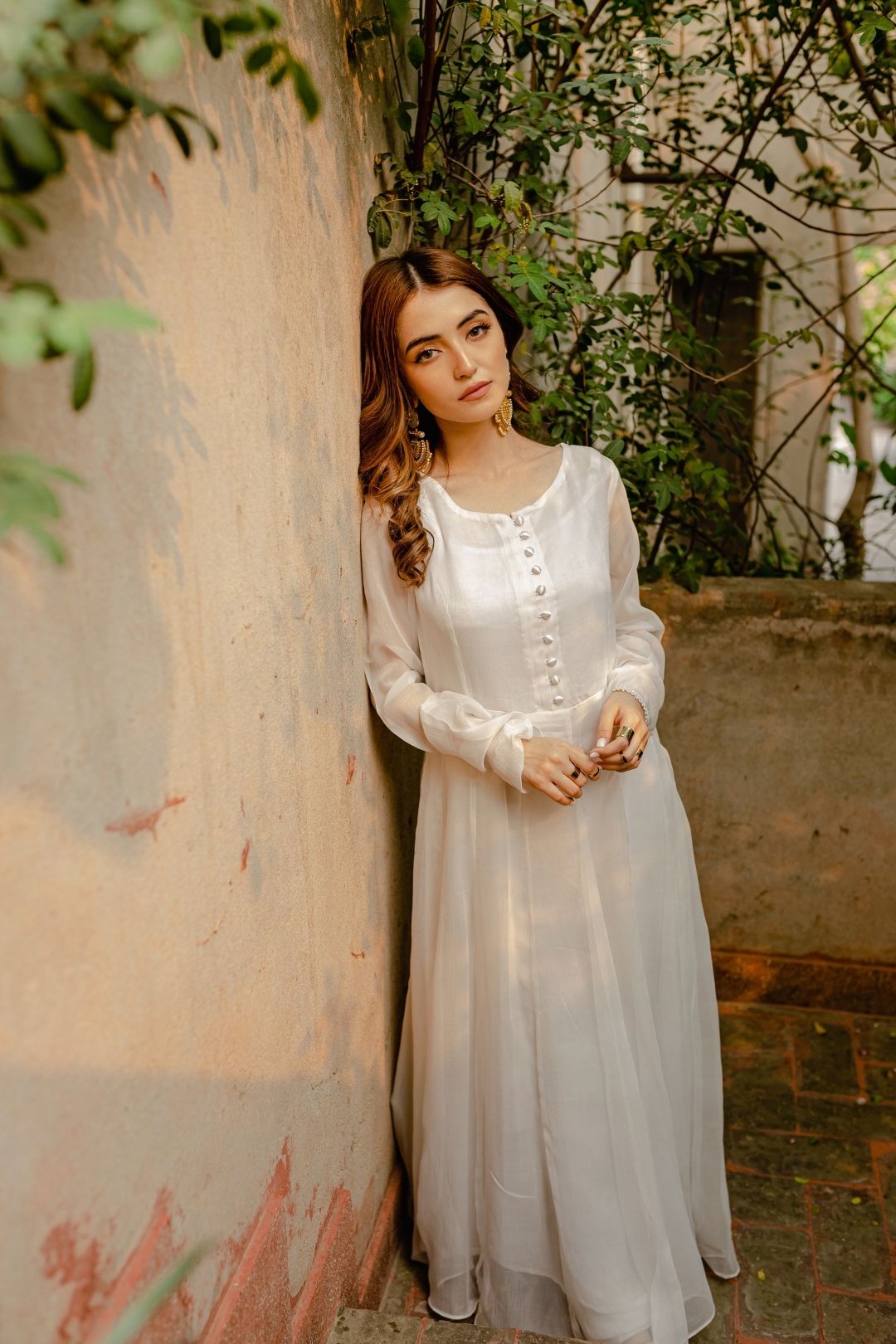 Roshanay By Mannat Clothing Stitched Collection-Deep White Frock