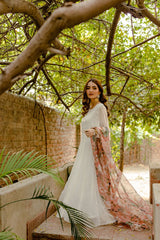 Roshanay By Mannat Clothing Stitched Collection-Deep White Frock