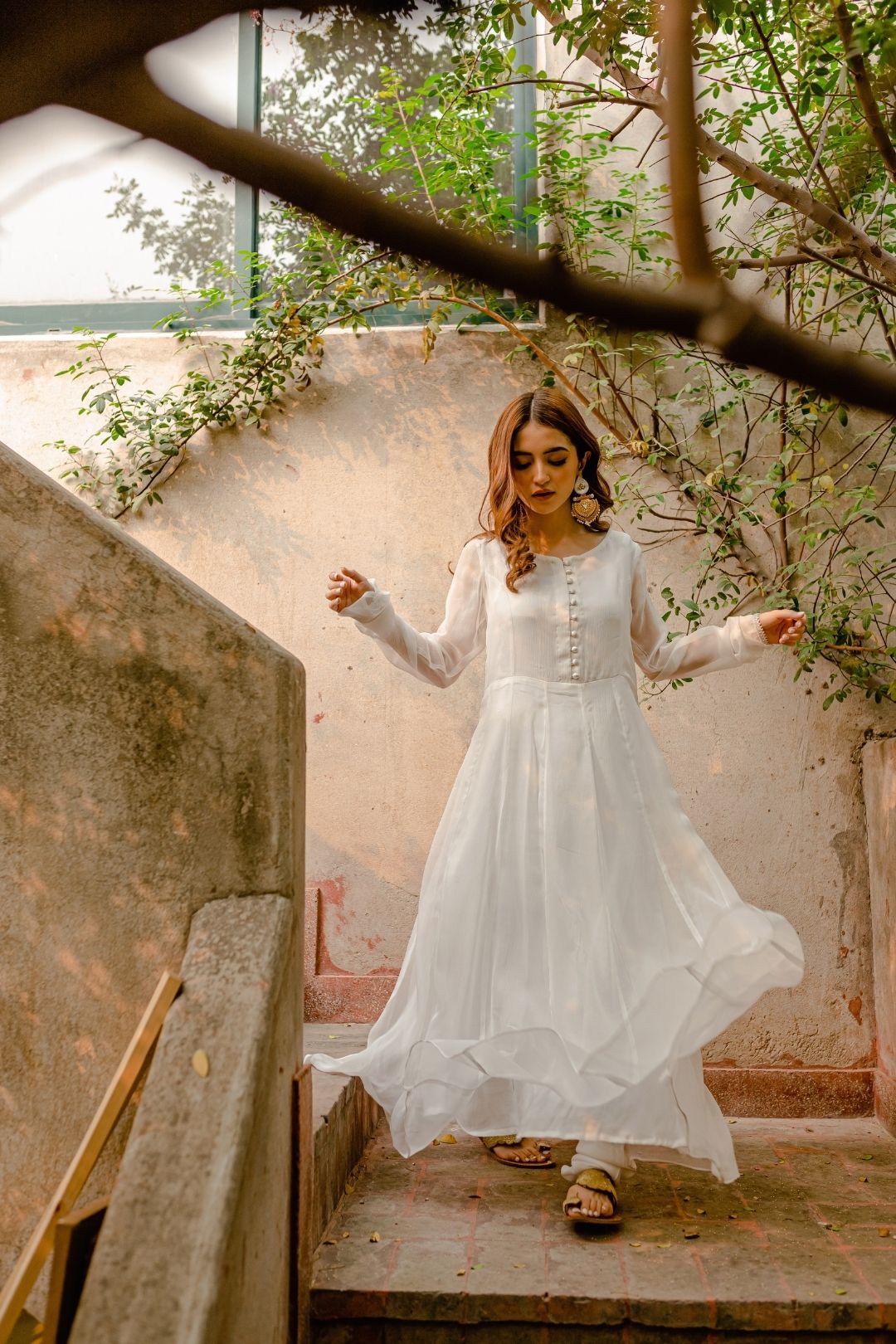Roshanay By Mannat Clothing Stitched Collection-Deep White Frock
