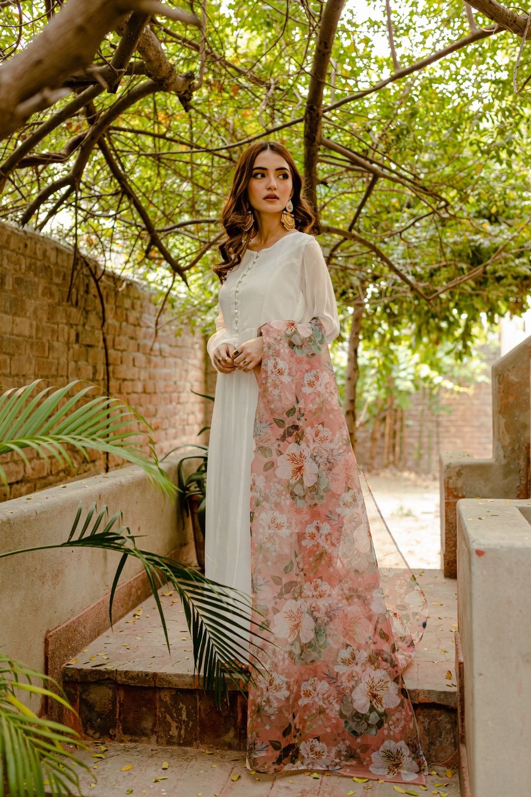 Roshanay By Mannat Clothing Stitched Collection-Deep White Frock