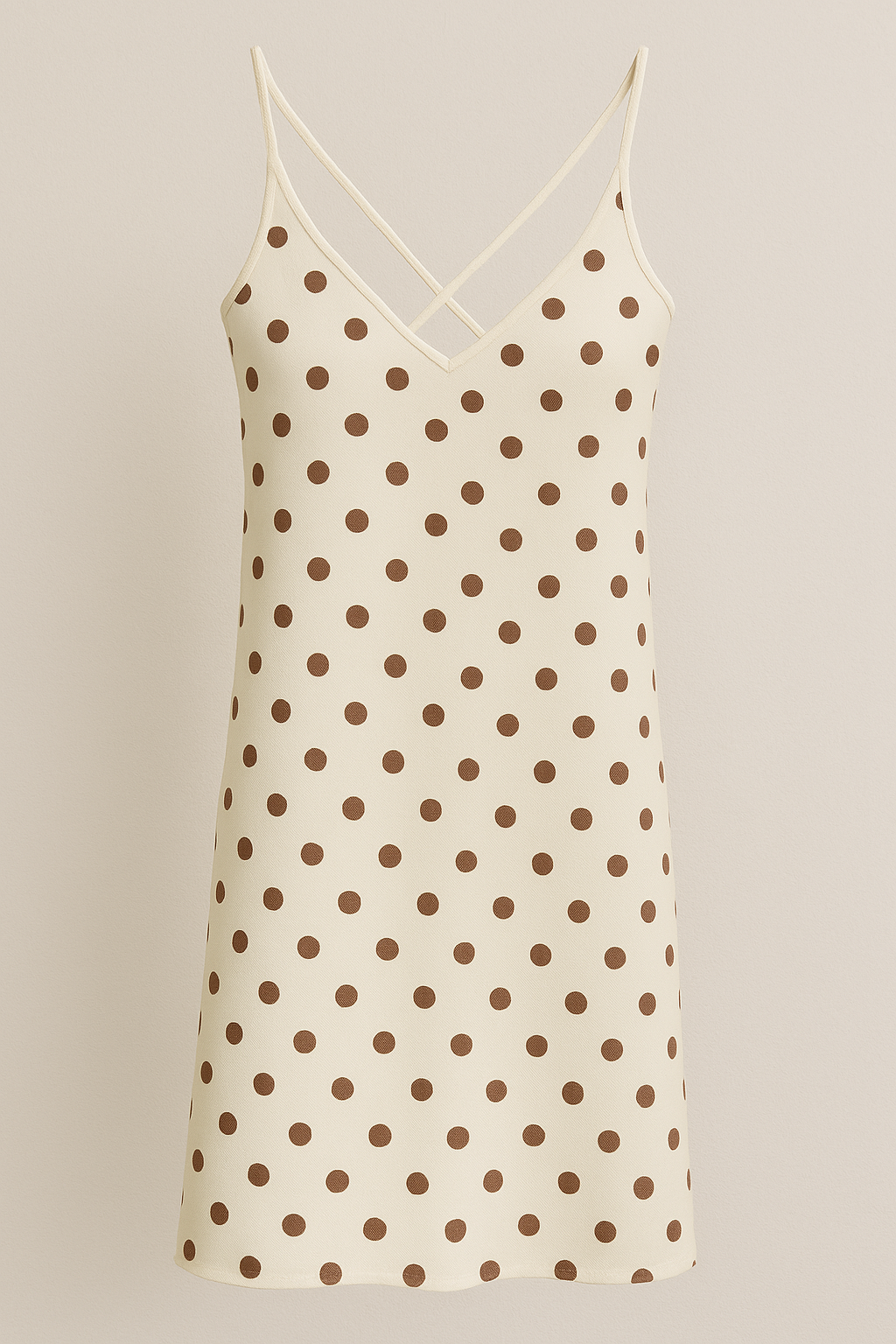 12 AM By Khawar Latif Polka Brown Dot grip silk Nightgown