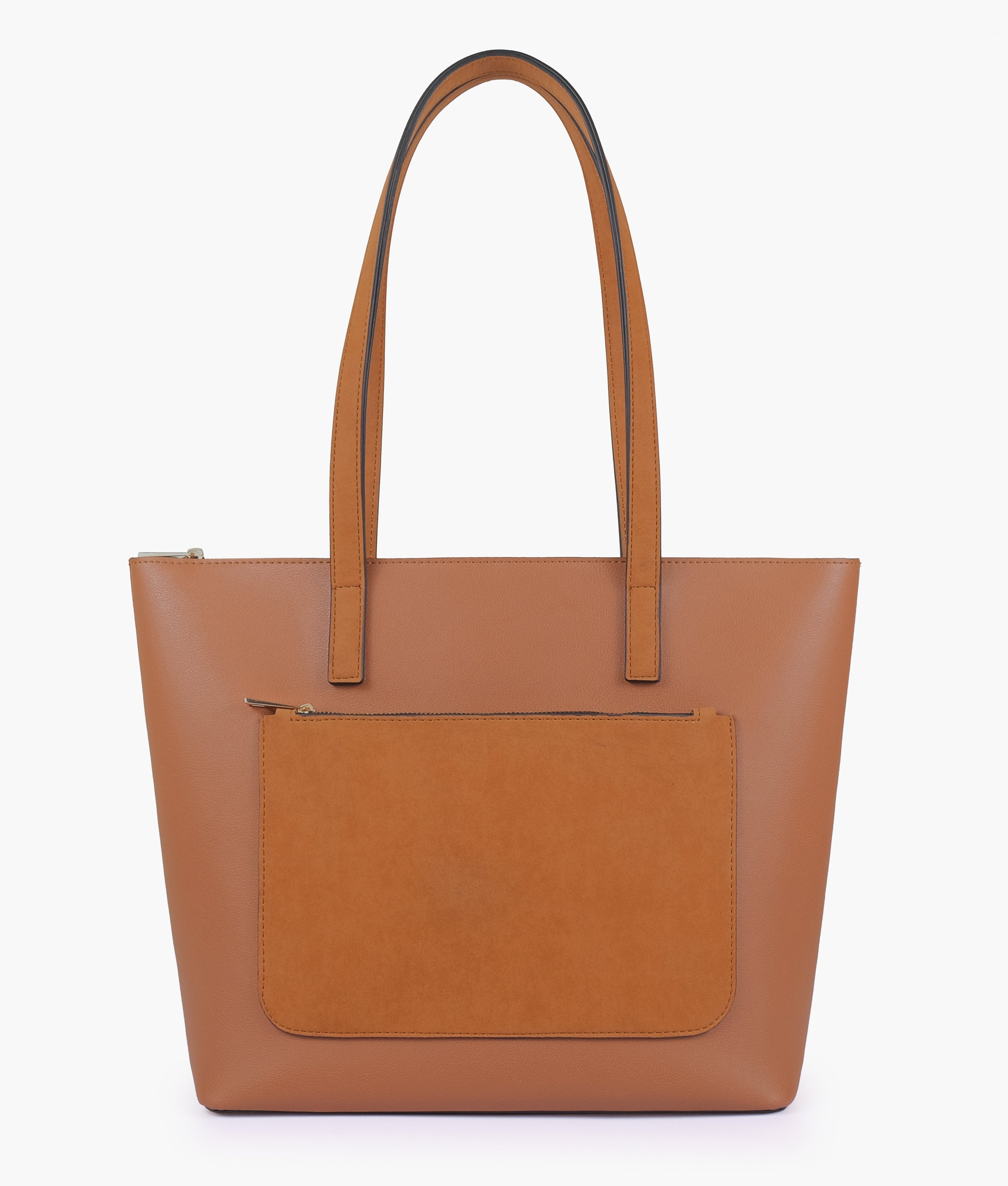 RTW Creation - Tan front pocket tote bag