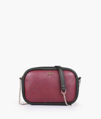 RTW Creation - Burgundy and black mini quilted crossbody bag