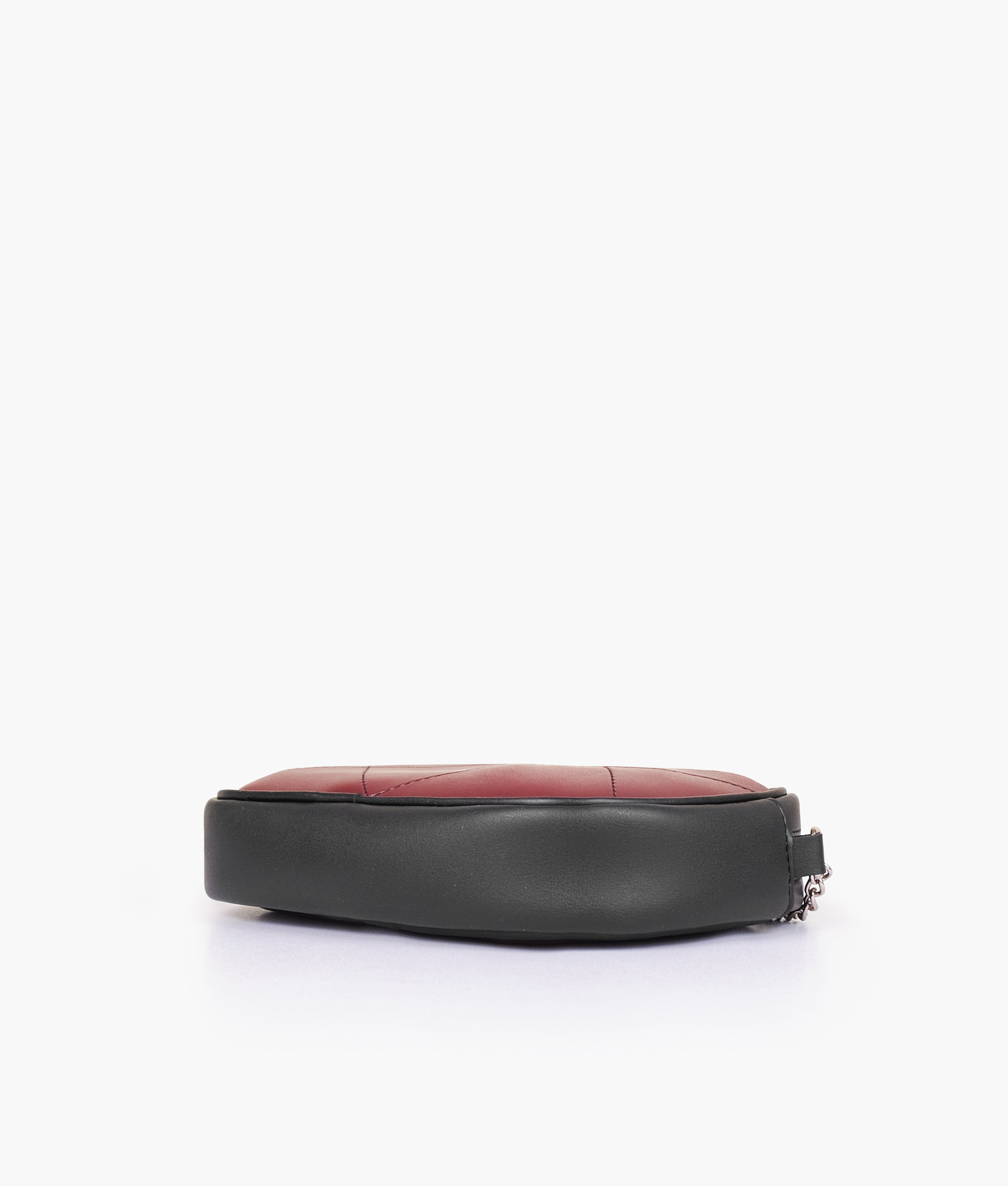 RTW Creation - Burgundy and black mini quilted crossbody bag