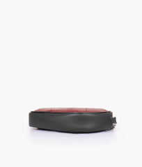 RTW Creation - Burgundy and black mini quilted crossbody bag