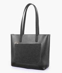 RTW Creation - Black front pocket tote bag