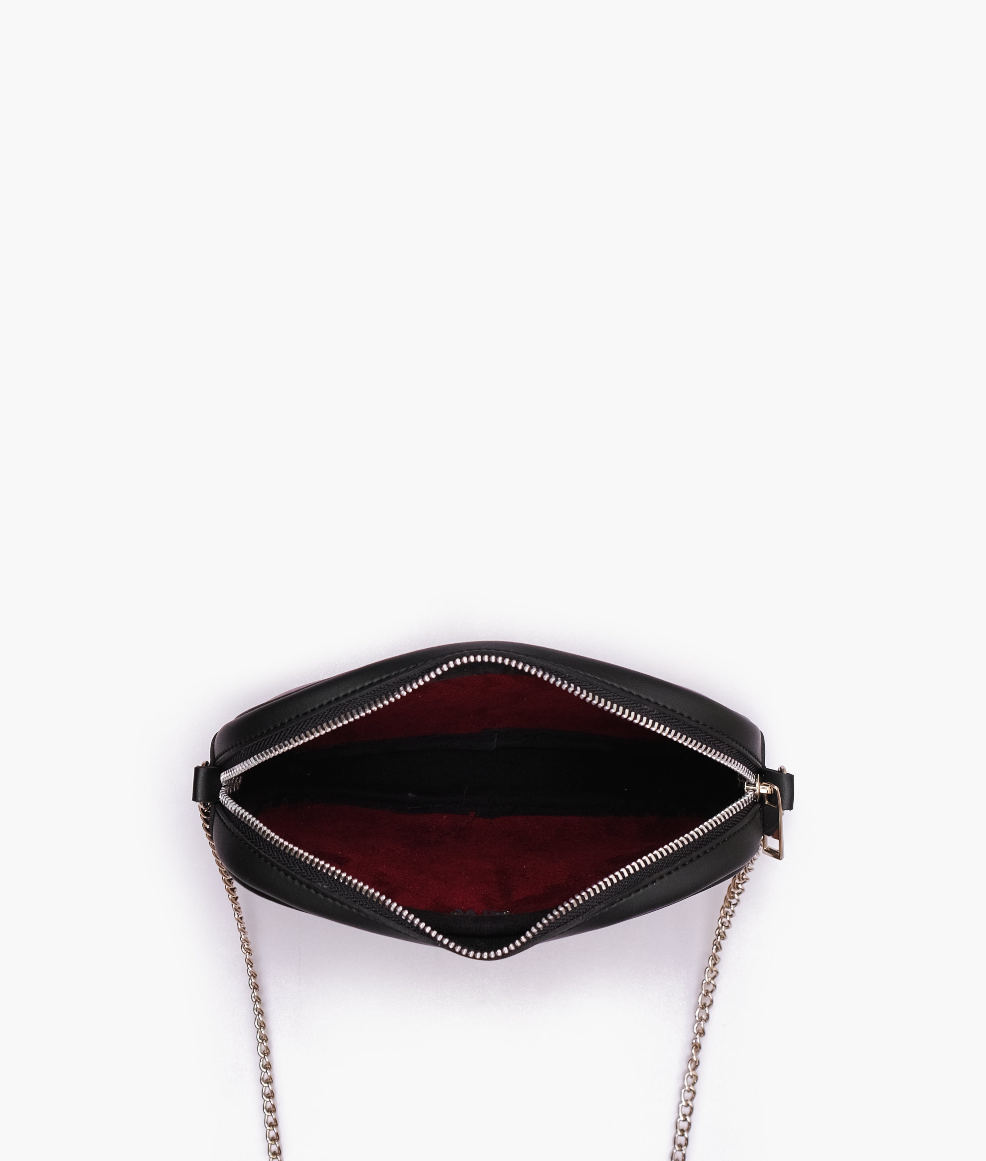 RTW Creation - Burgundy and black mini quilted crossbody bag