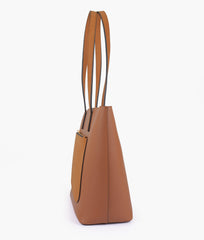 RTW Creation - Tan front pocket tote bag
