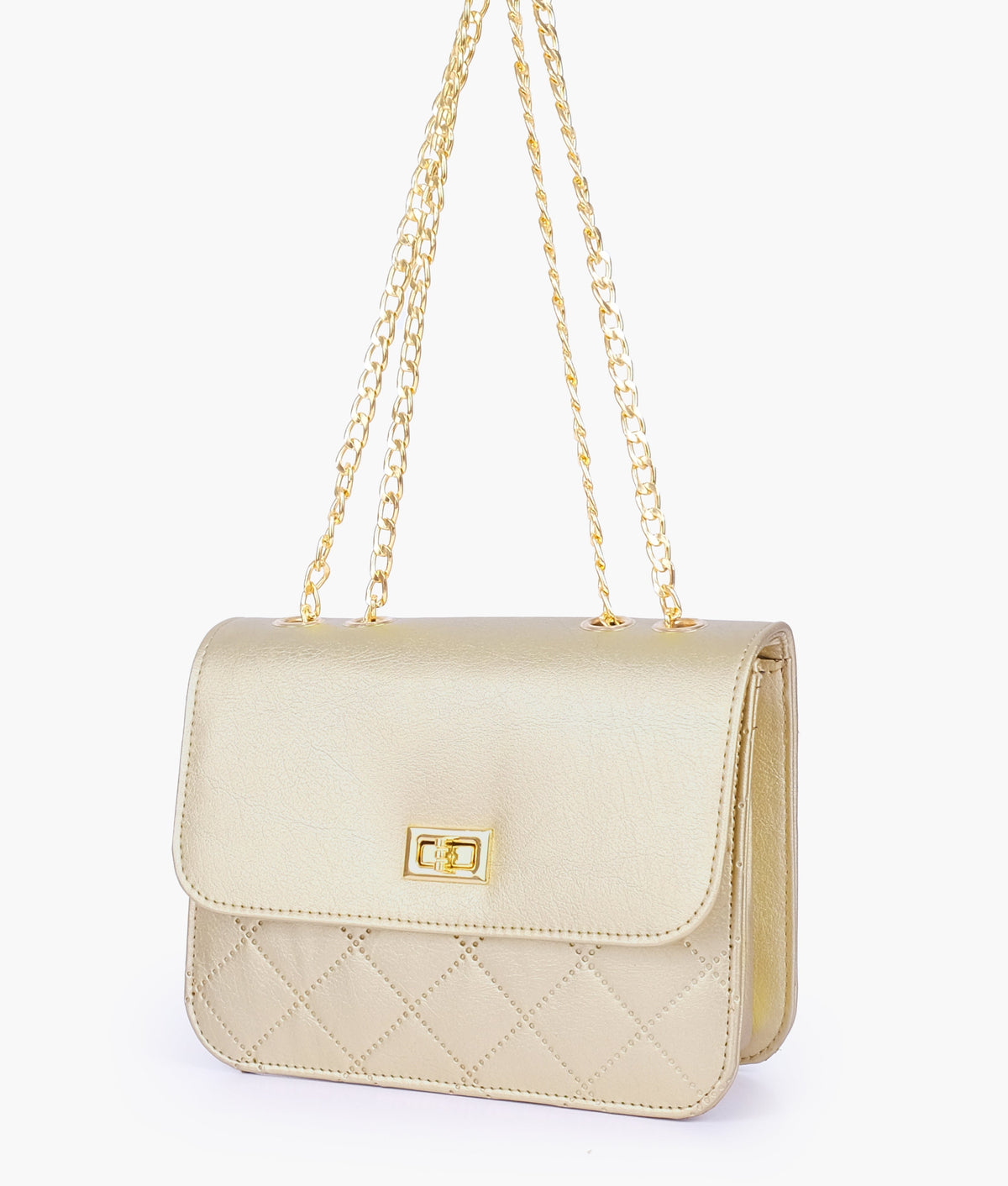RTW Creation - Golden quilted chain cross-body bag