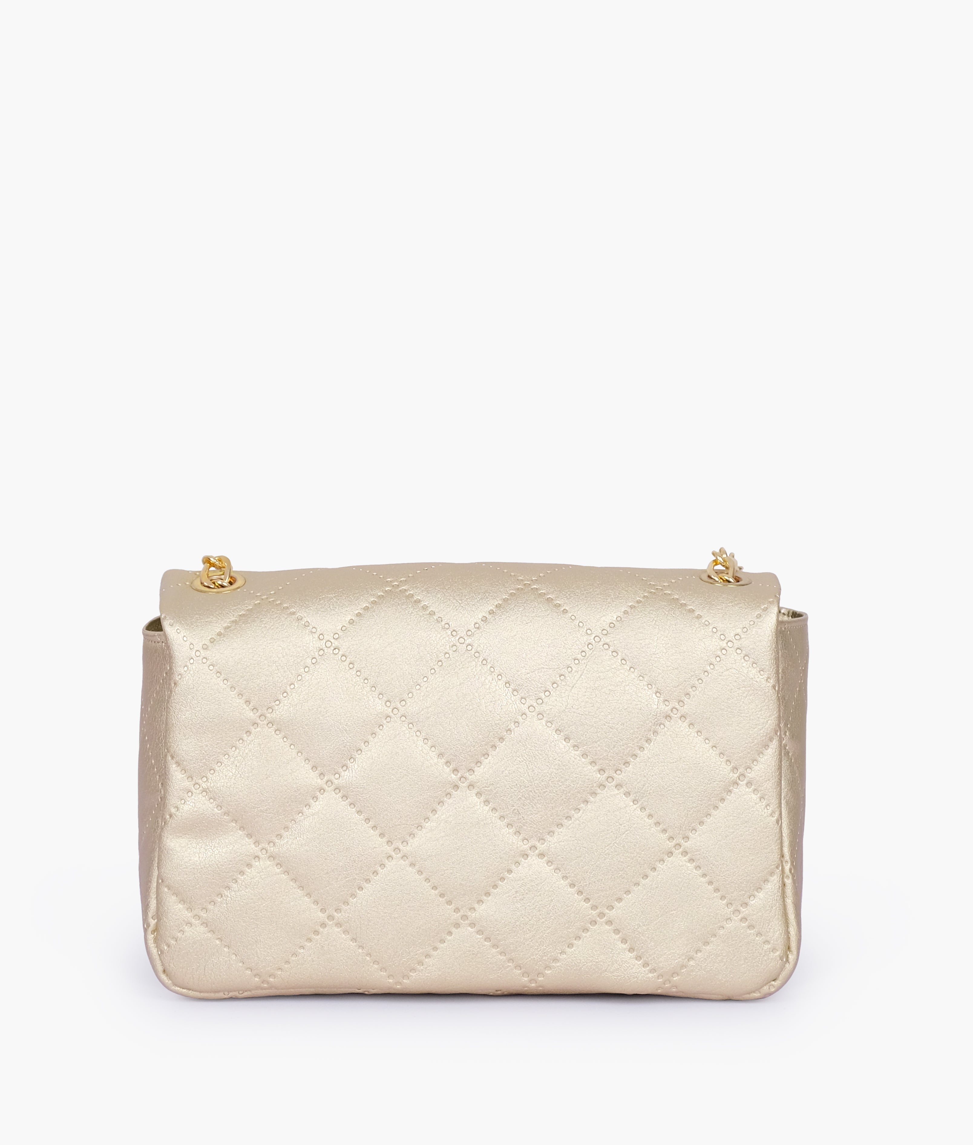 RTW Creation - Golden quilted mini bag with chain